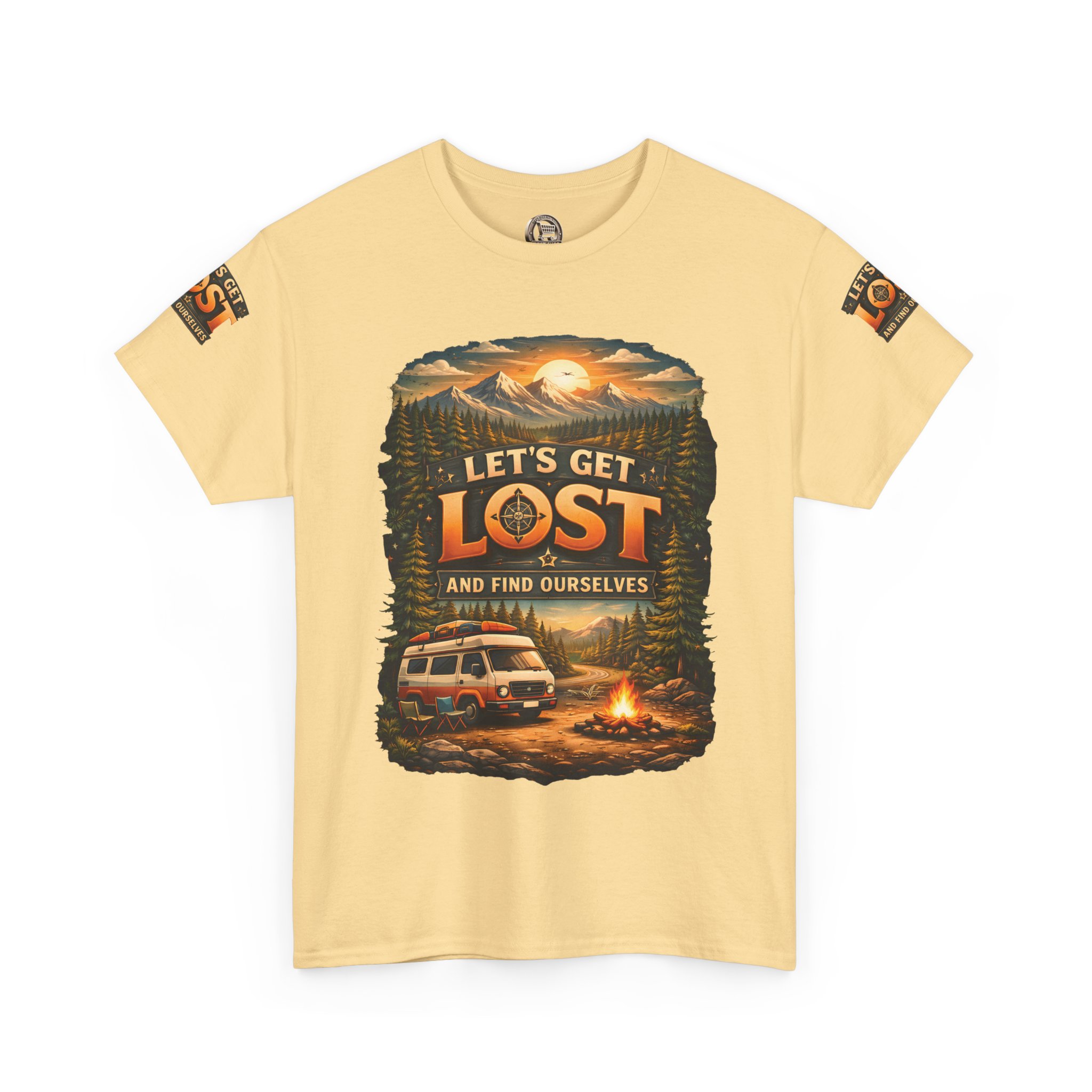 Unisex Heavy Cotton Tee — "Let´s Get Lost And Found Ourselfs" Design Scenic-Line