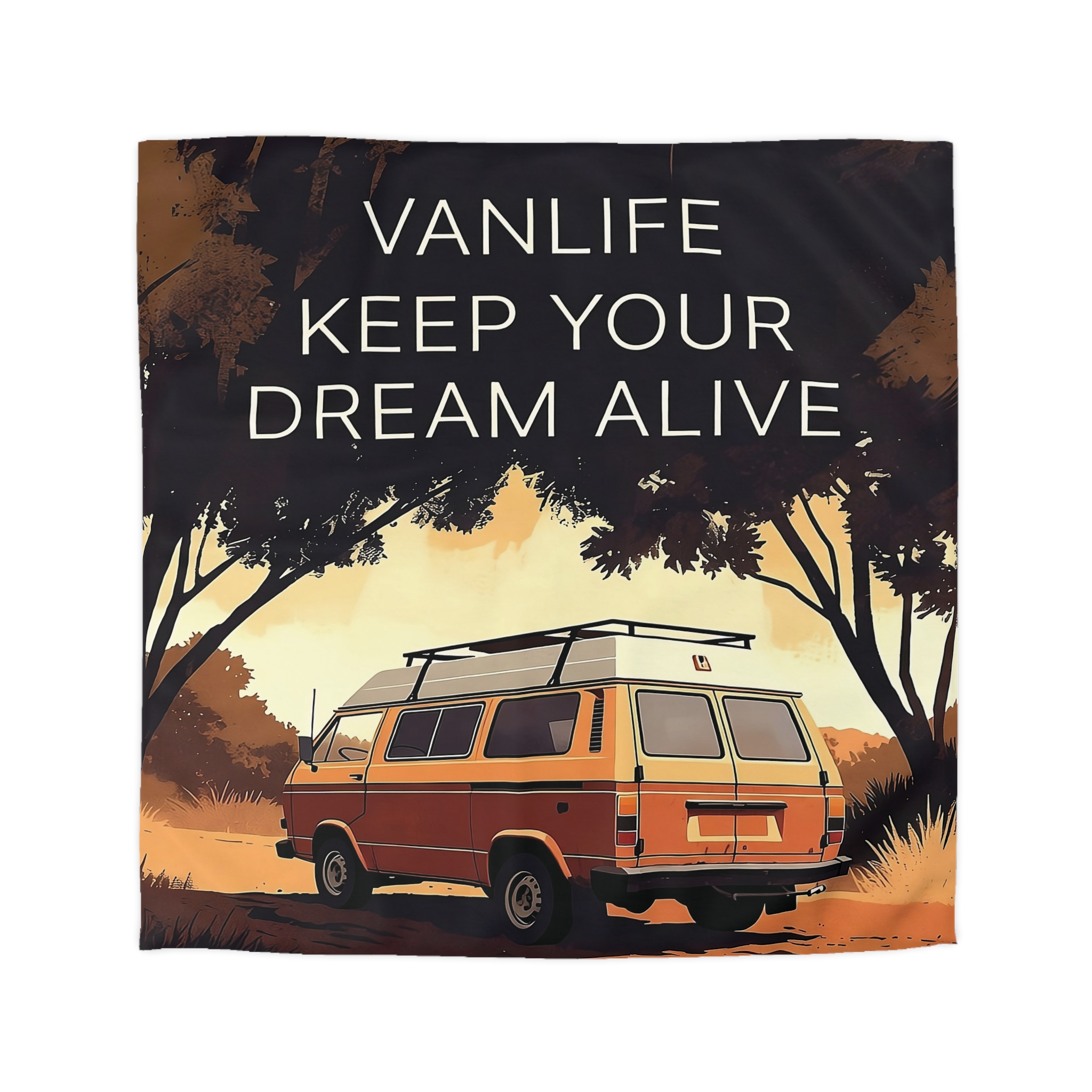 11501373327186760161_2048.jpeg Duvet Cover – "Vanlife Keep Your Dream Alive" Retro Camper Bedding