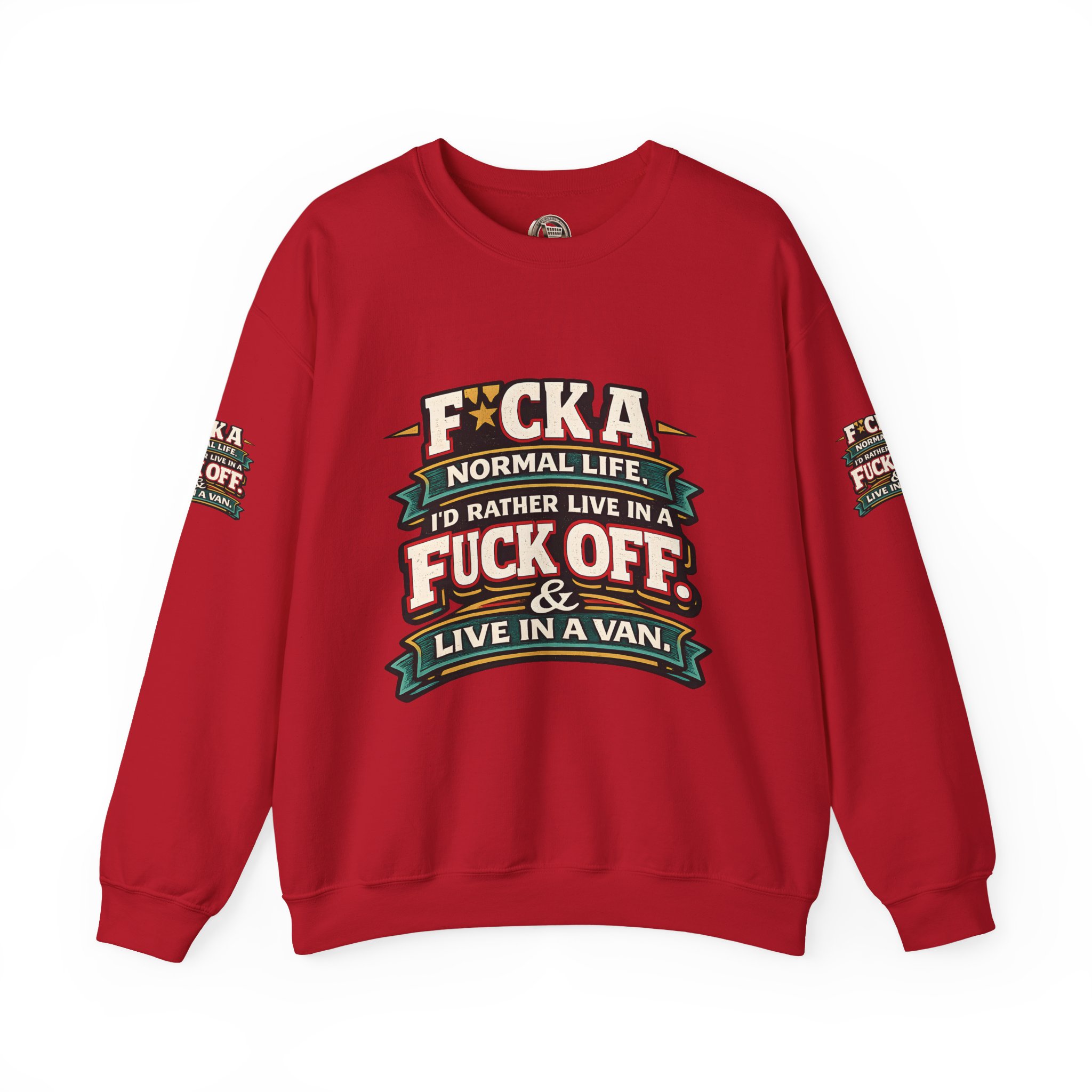11507537739724076782_2048.jpeg Unisex Heavy Blend™ Crewneck Sweatshirt — "Fuck A Normal Life" Design F**K-Line