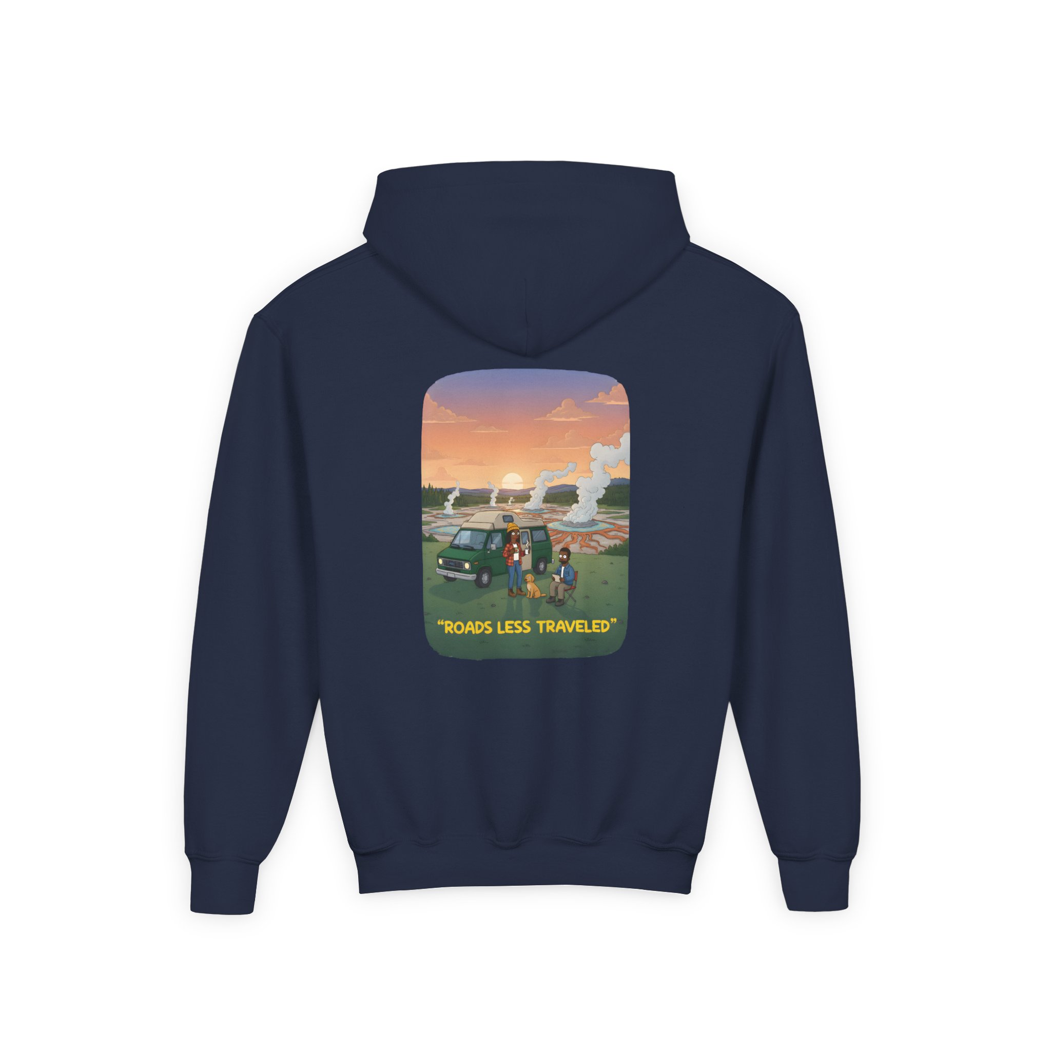 Youth Hoodie(Gildan) – "Roads Less Traveled" (Design Sitcom-Line)