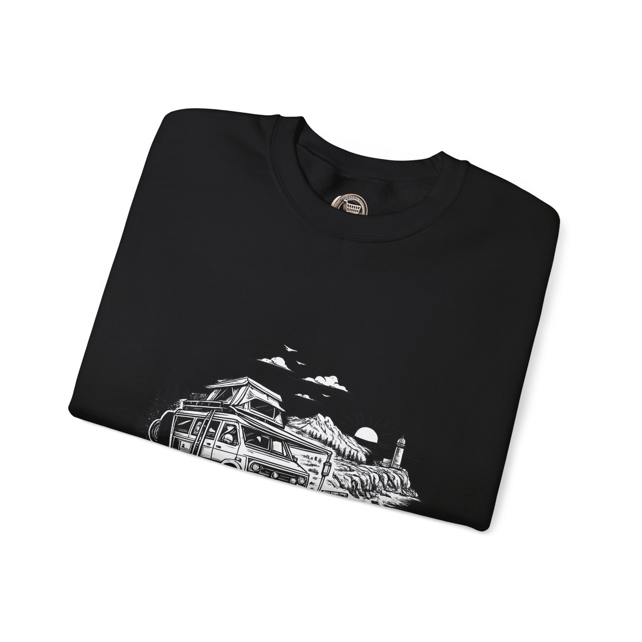 11517587309414598309_2048.jpeg Unisex Heavy Blend™ Crewneck Sweatshirt — "Life Is Better In A Van" Design Minimal-Line