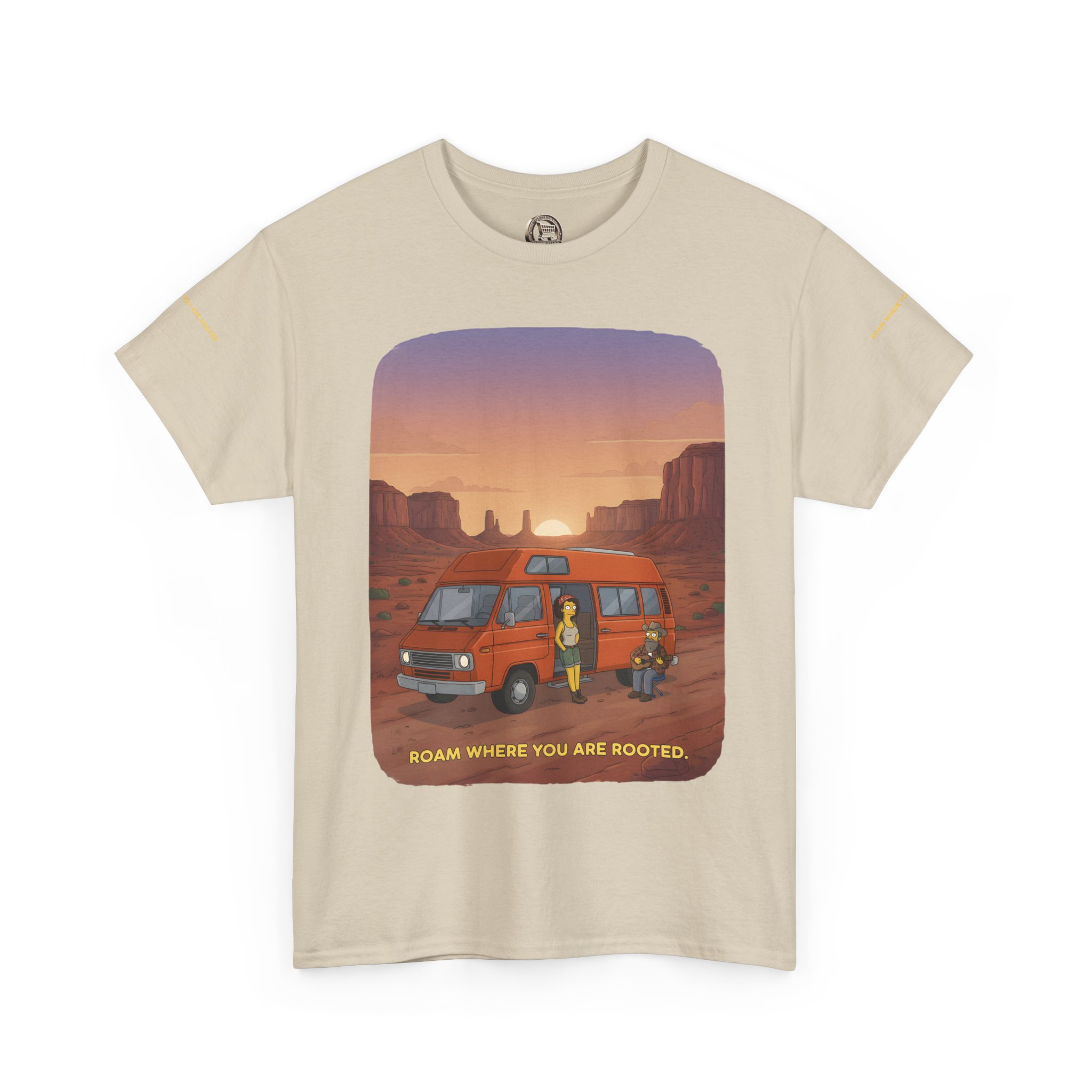Unisex Heavy Cotton Tee — "Roam Where You Are Rooted" Design Sitcom-Line