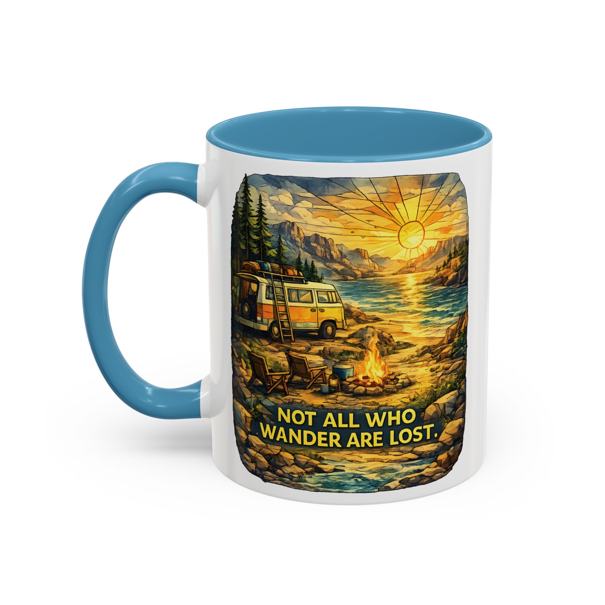 11521810900788128155_2048.jpeg Accent Coffee Mug (11, 15oz) — "Not All Who Wander Are Lost" Design Cubic-Line