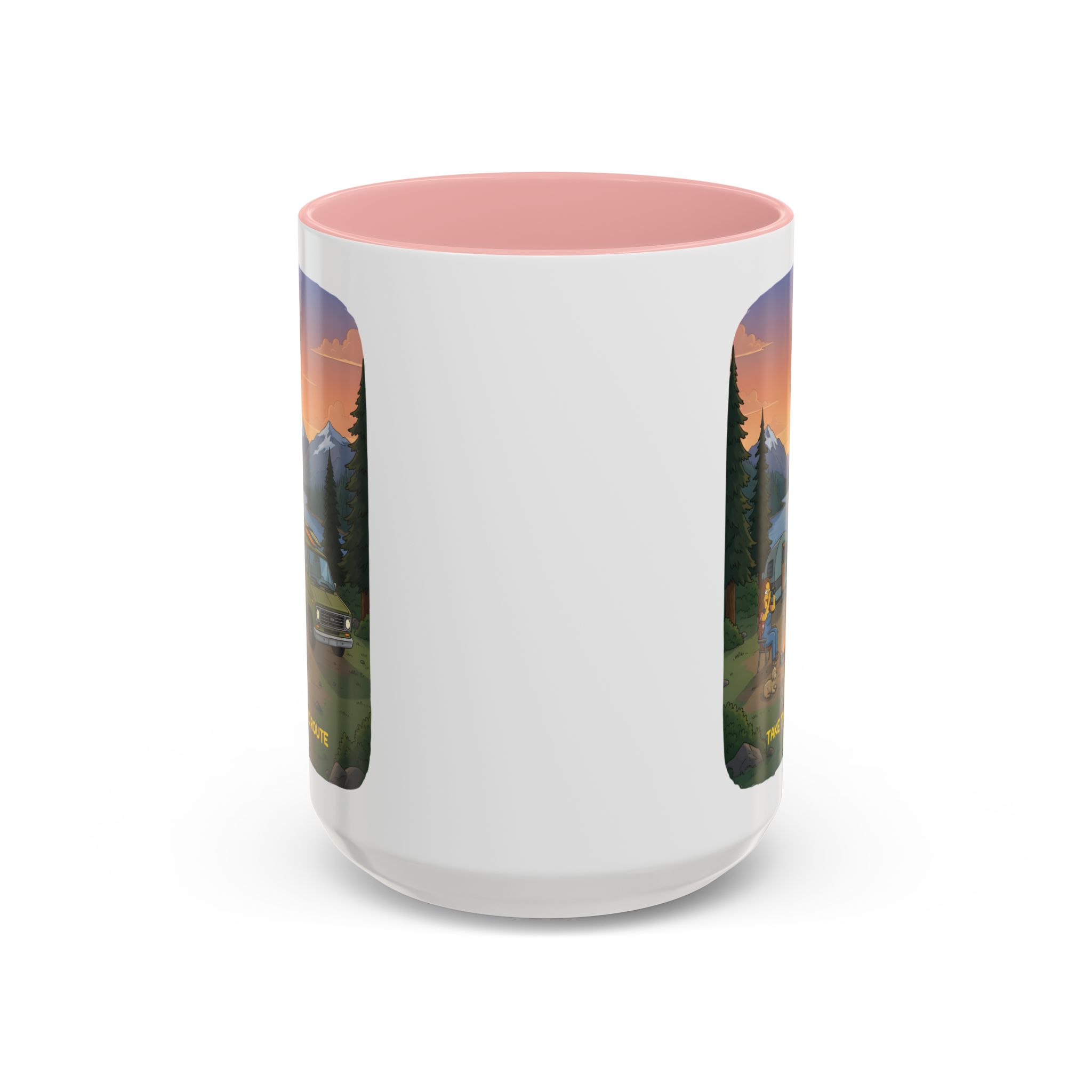 11522117578538407193_2048.jpeg Accent Coffee Mug (11, 15oz) — "Take The Scenic Route" Design Sitcom-Line