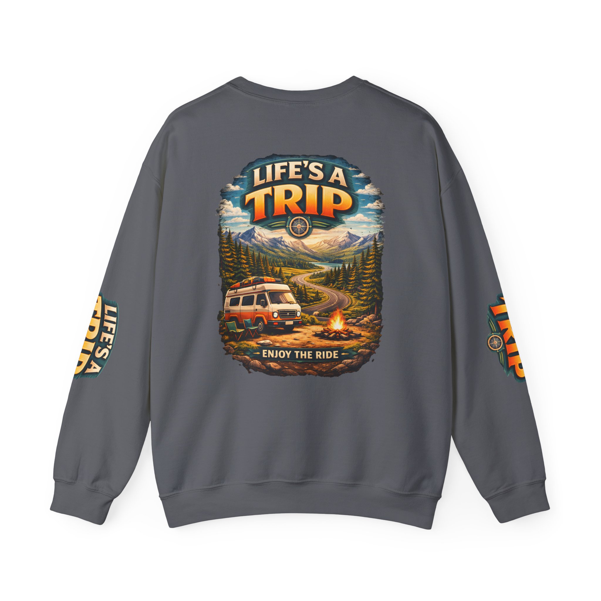 Unisex Heavy Blend™ Crewneck Sweatshirt — "Life s A Trip" Design Scenic-Line