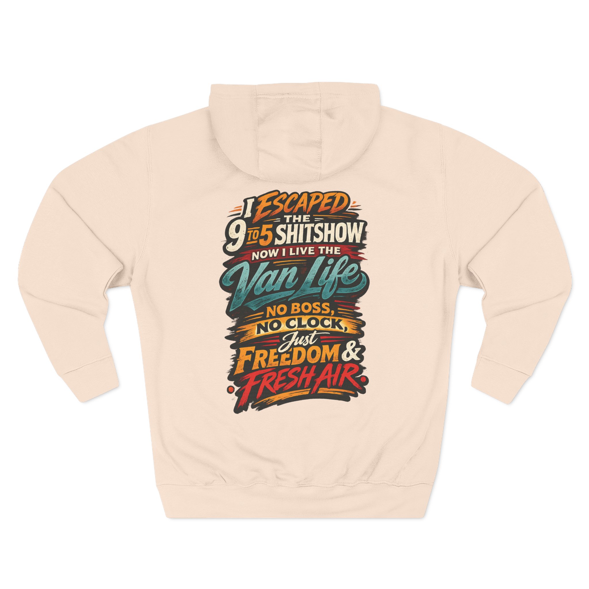 11529305458805873924_2048.jpeg Three-Panel Fleece Hoodie - "I Escaped The 9 To 5" Design F**K-Line