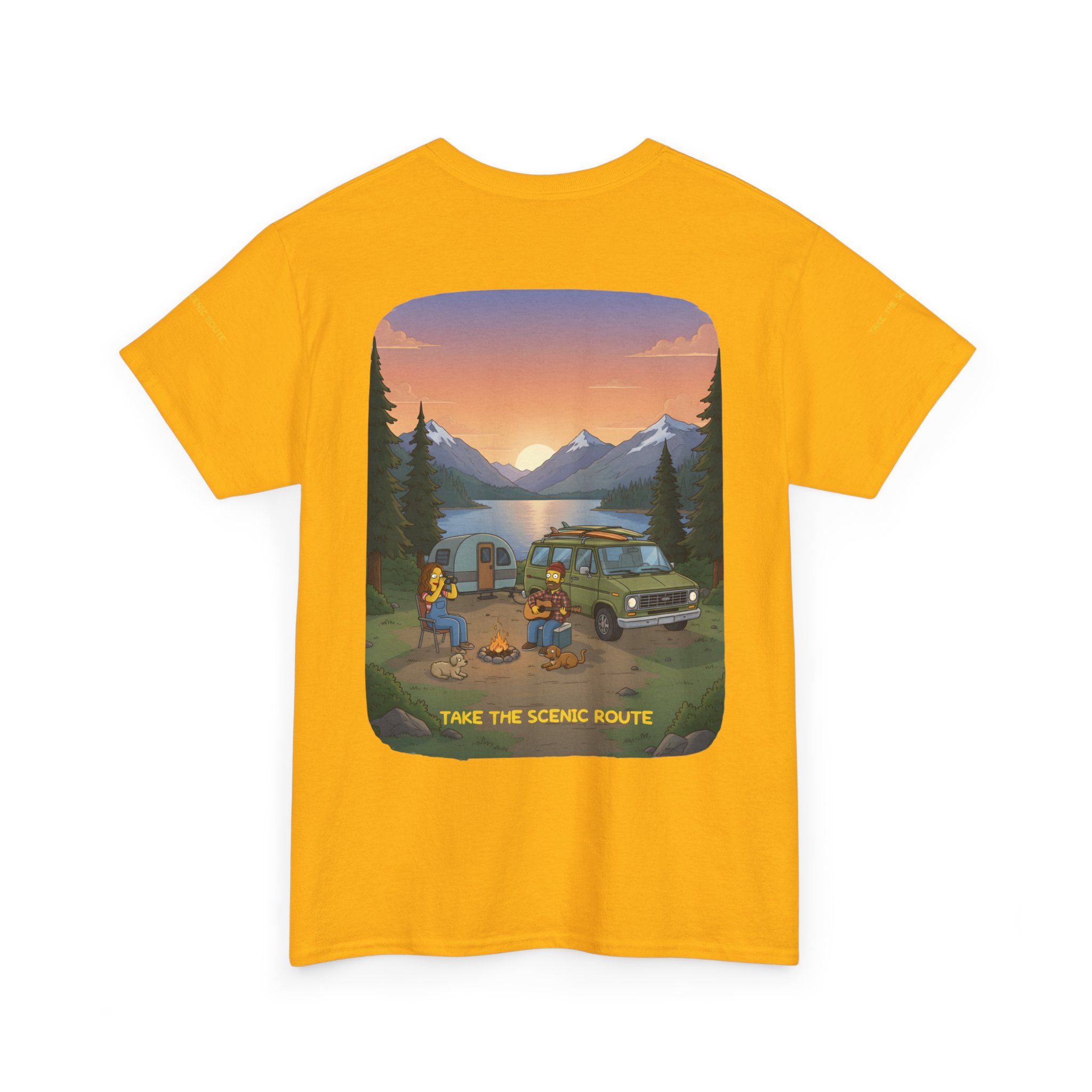 Unisex Heavy Cotton Tee — "Take The Scenic Route" Design Sitcom-Line