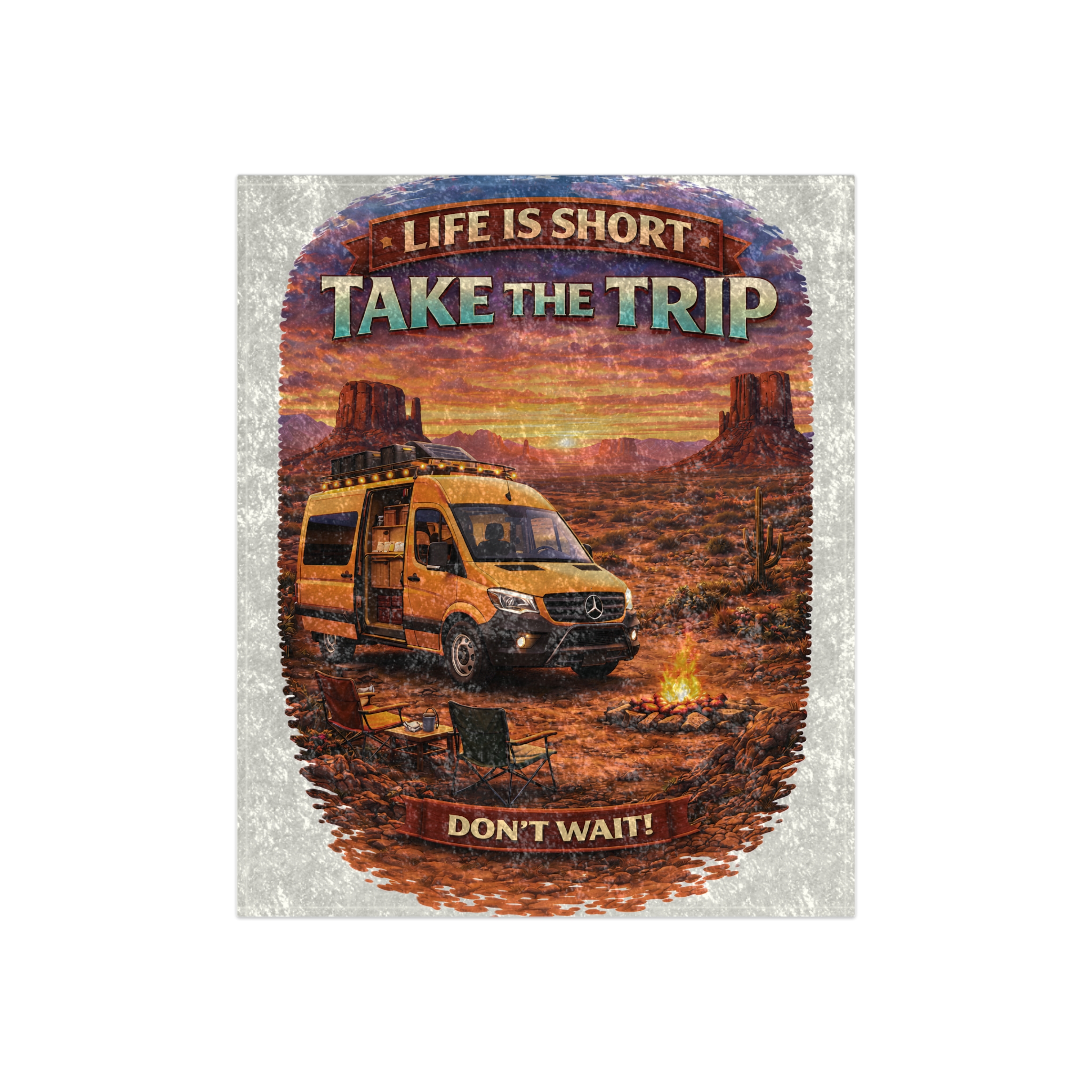 11534725327864634821_2048.jpeg Crushed Velvet Blanket —"Live Is Short Take The Trip" Design Scenic-Line (Campervan)