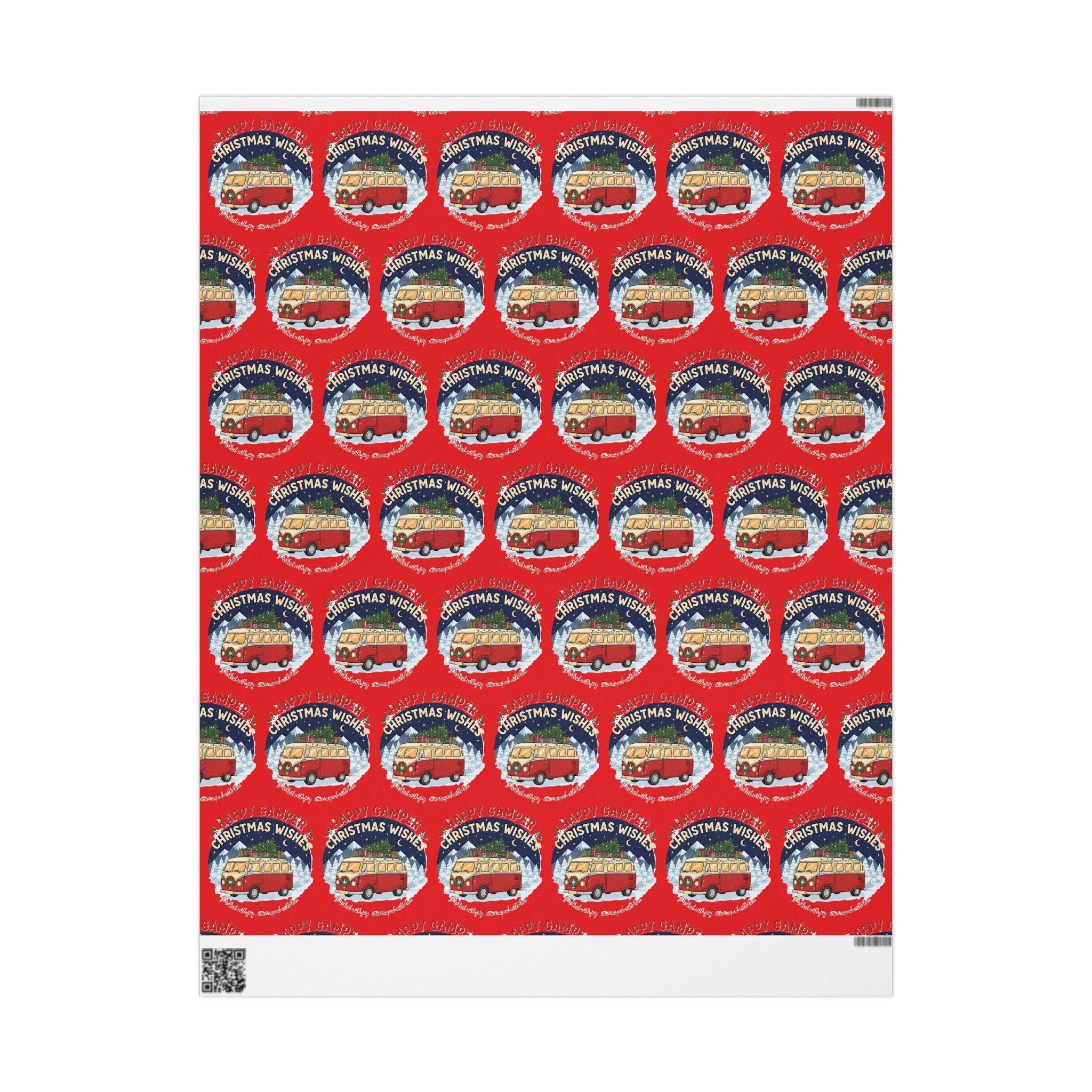 Christmas Camper Wrapping Paper - Retro RV Holiday Gift Wrap