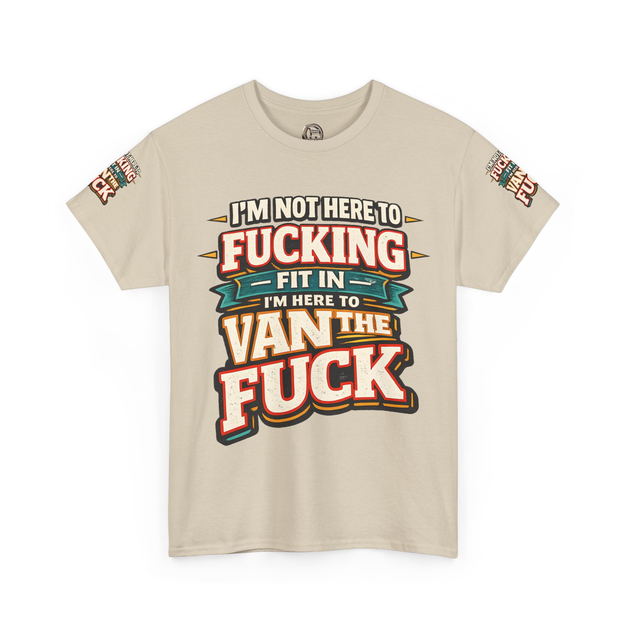 Unisex Heavy Cotton Tee — "I´m Not Here To Fucking Fit In" Design F**K-Line