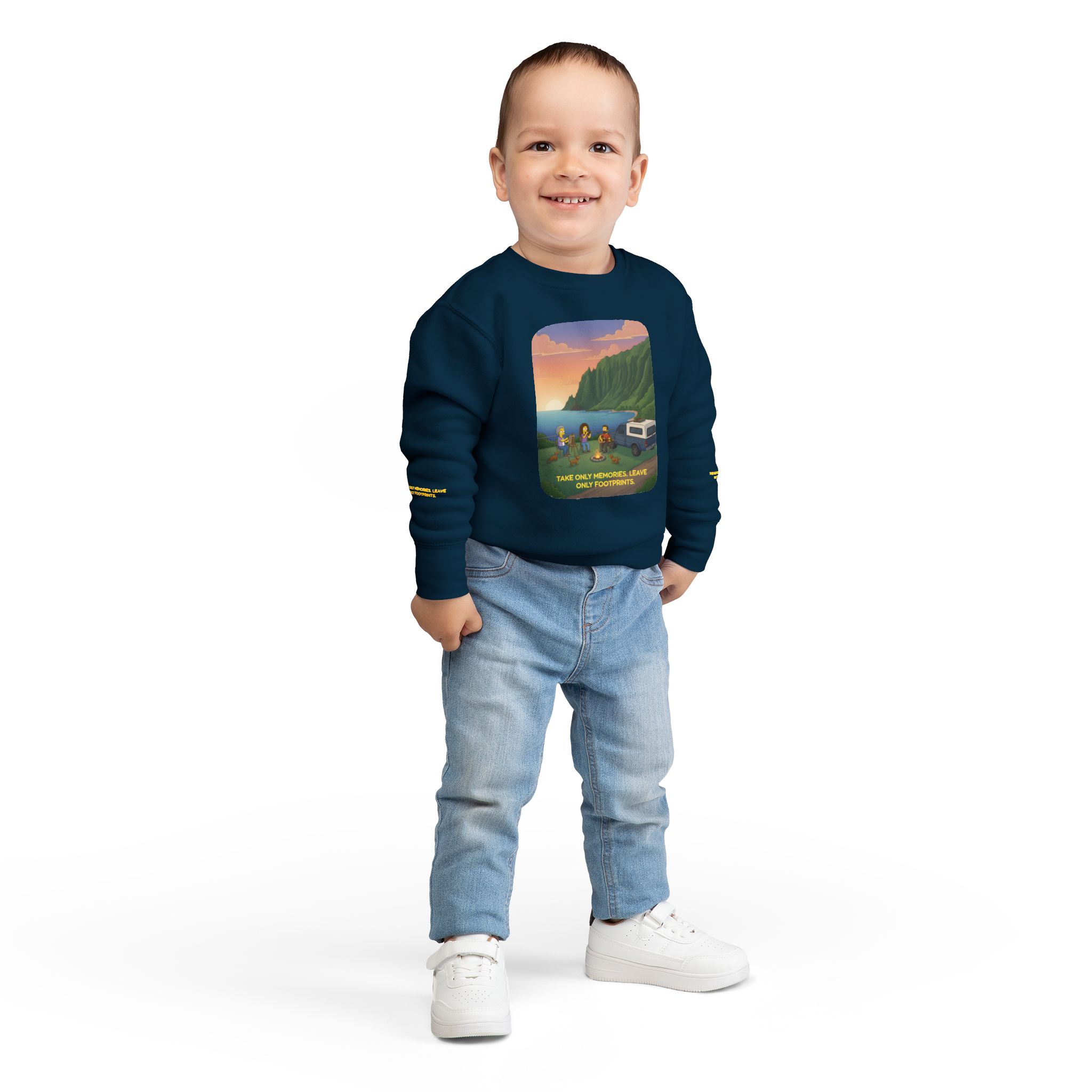 Toddler Sweatshirt - "Take Only Memories-Leave Only Footprints" (Design Sitcom-Line)