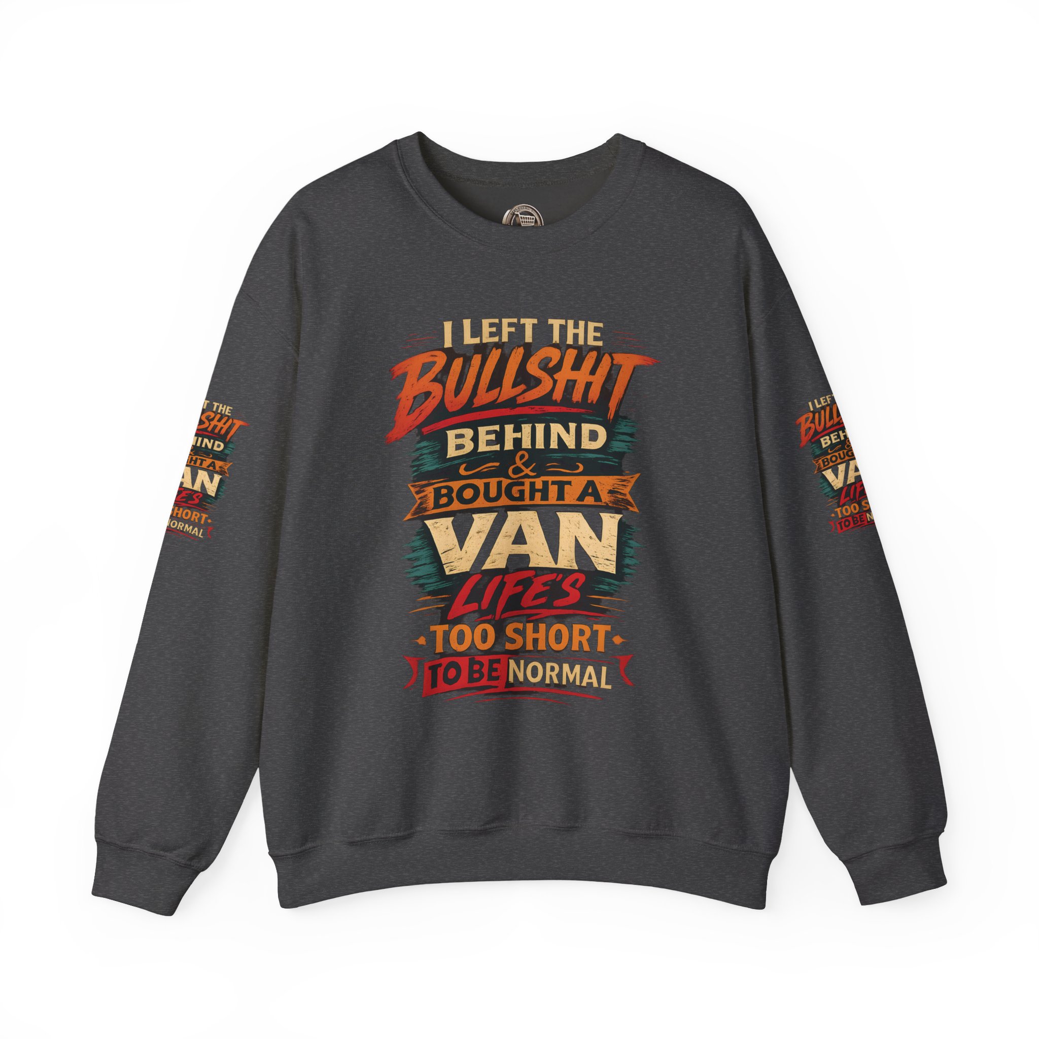 Unisex Heavy Blend™ Crewneck Sweatshirt — "I Left The Bullshit" Design F**K-Line
