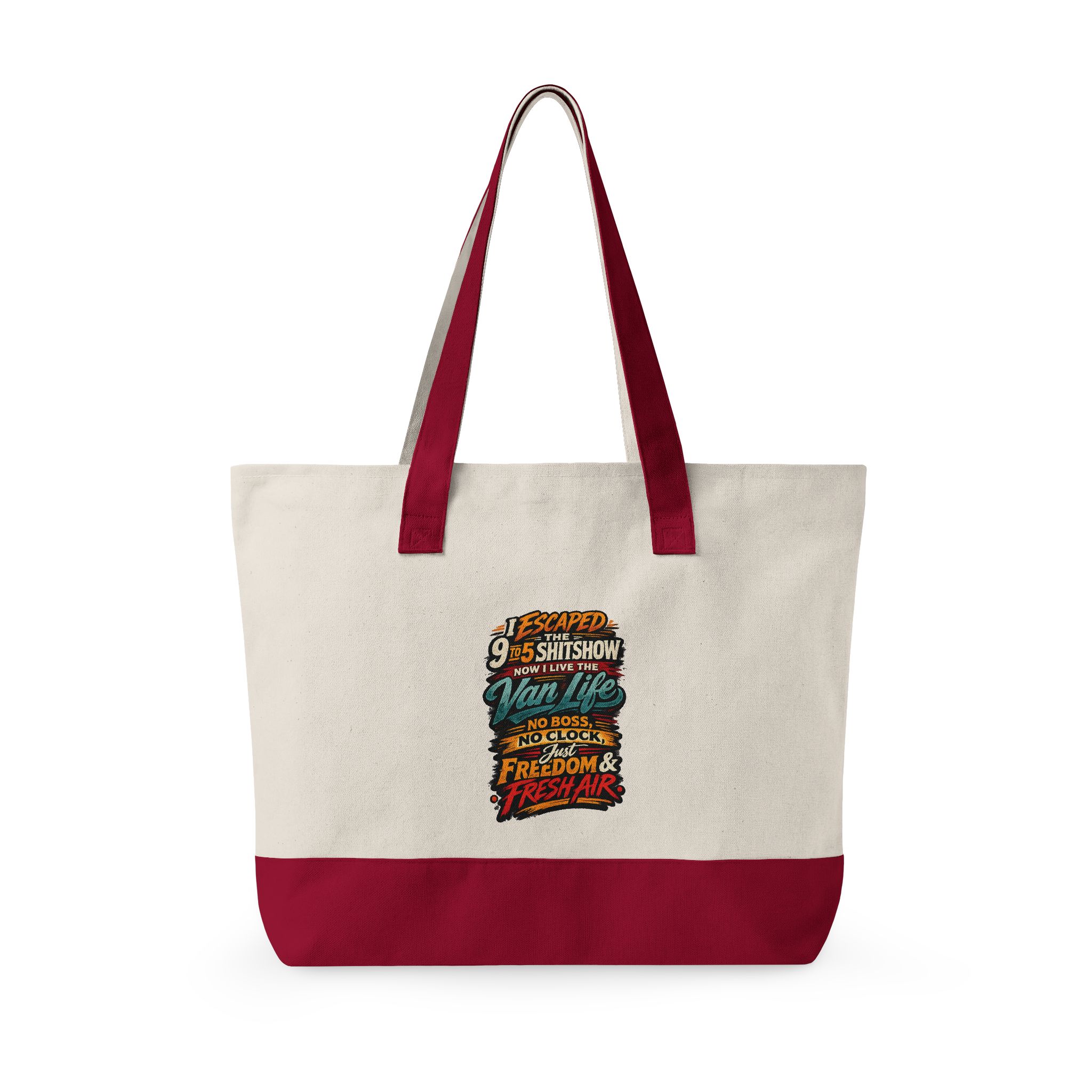 11564574663603043948_2048.jpeg Zippered Canvas Tote — "I Escaped The 9 To 5" (Design F**K-Line)