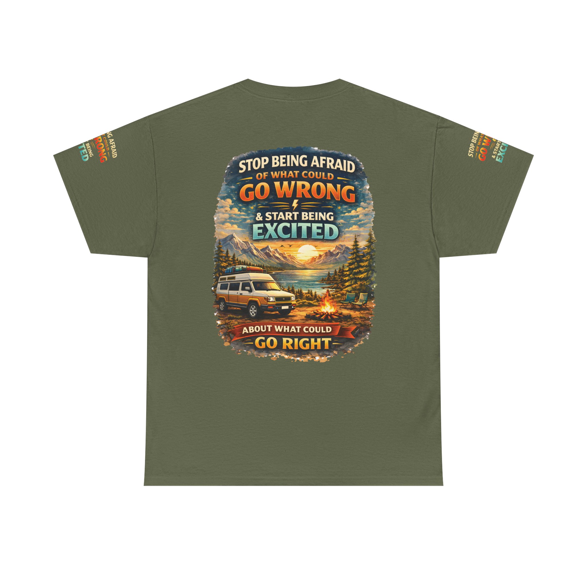 11564785700602328025_2048.jpeg Unisex Heavy Cotton Tee — "Stop Being Afraid Of What Could Go Wrong" Design Scenic-Line