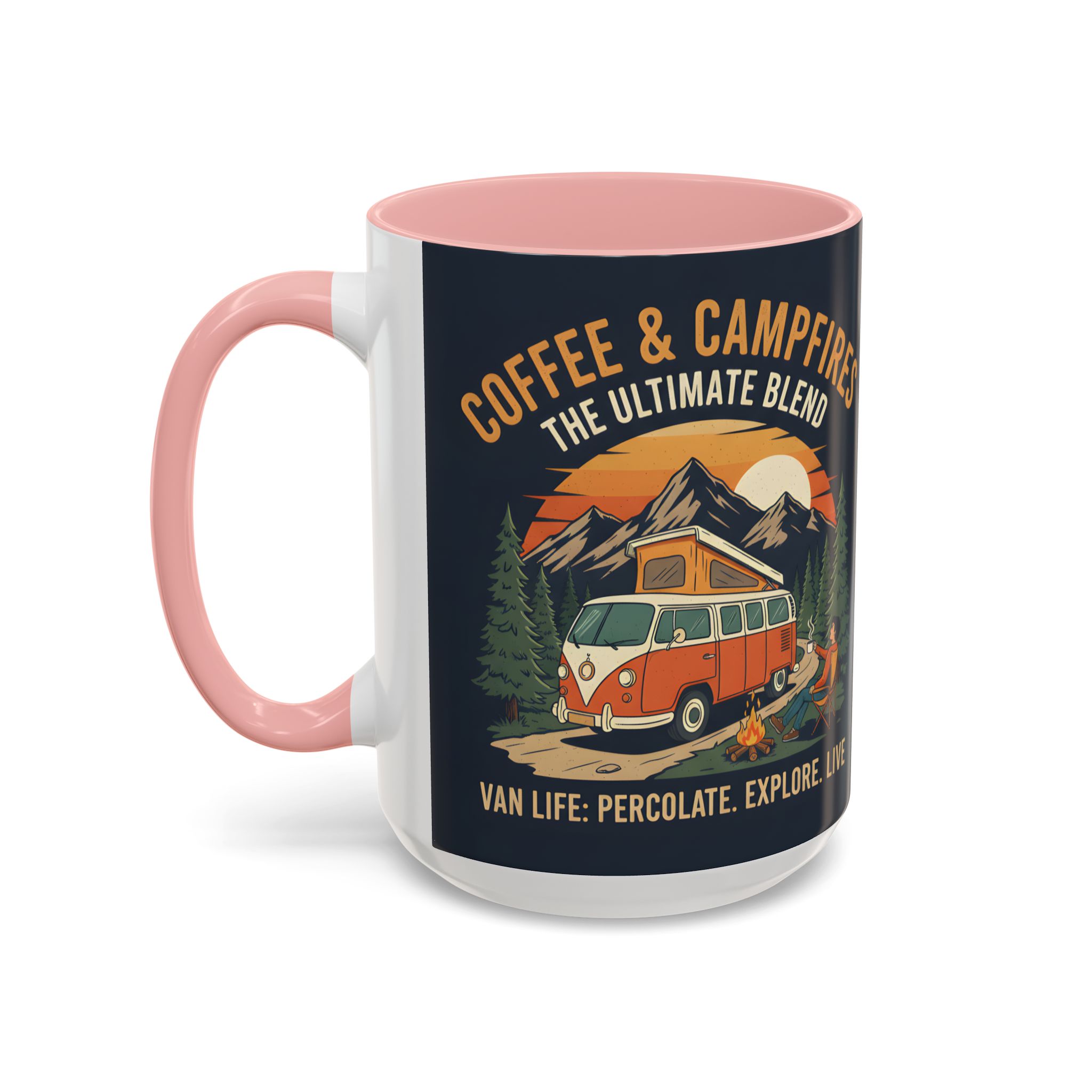 Accent Coffee Mug (11, 15oz) — "Coffee and campfires"