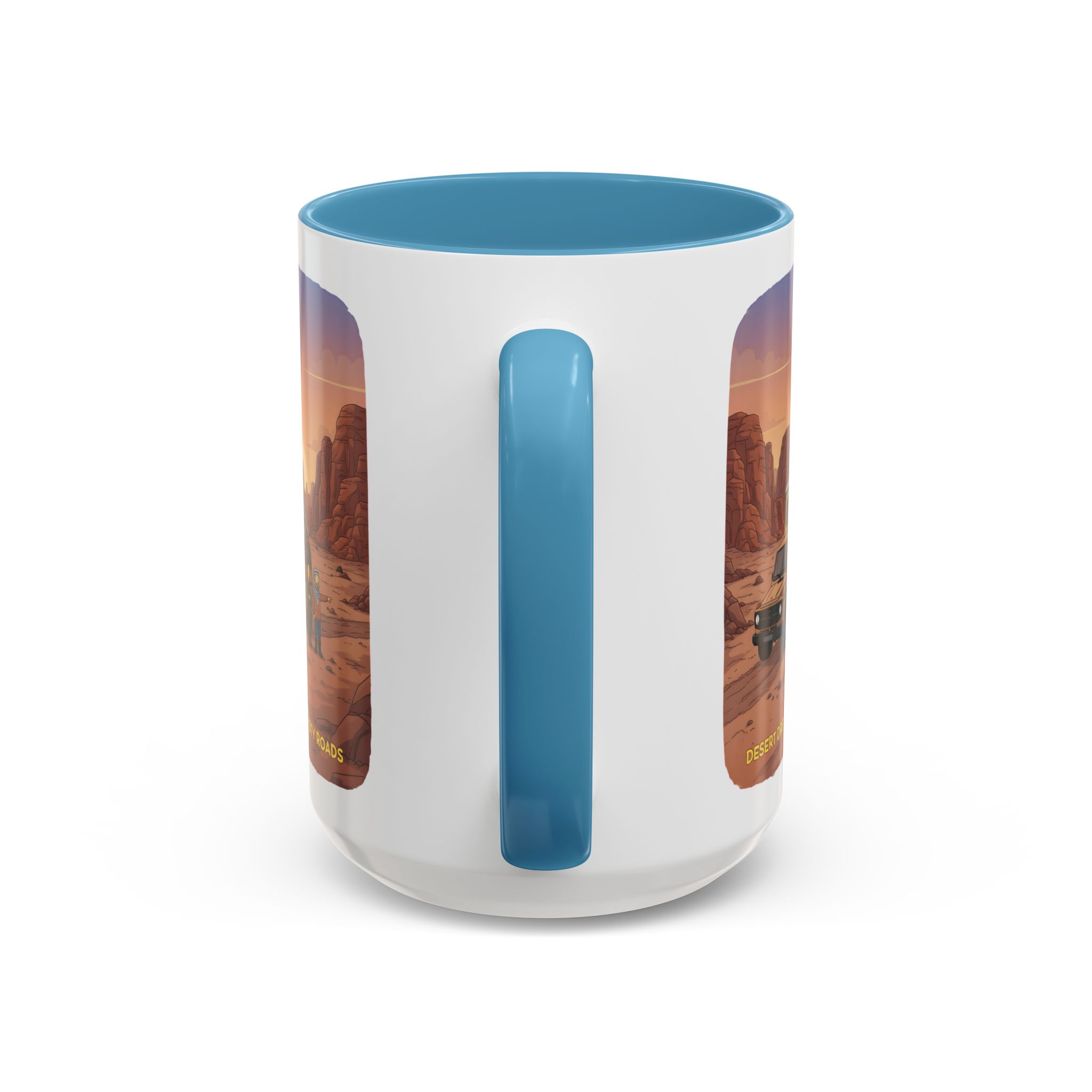 Accent Coffee Mug (11, 15oz) — "Desert Dreams Dusty Roads" Design Sitcom-Line