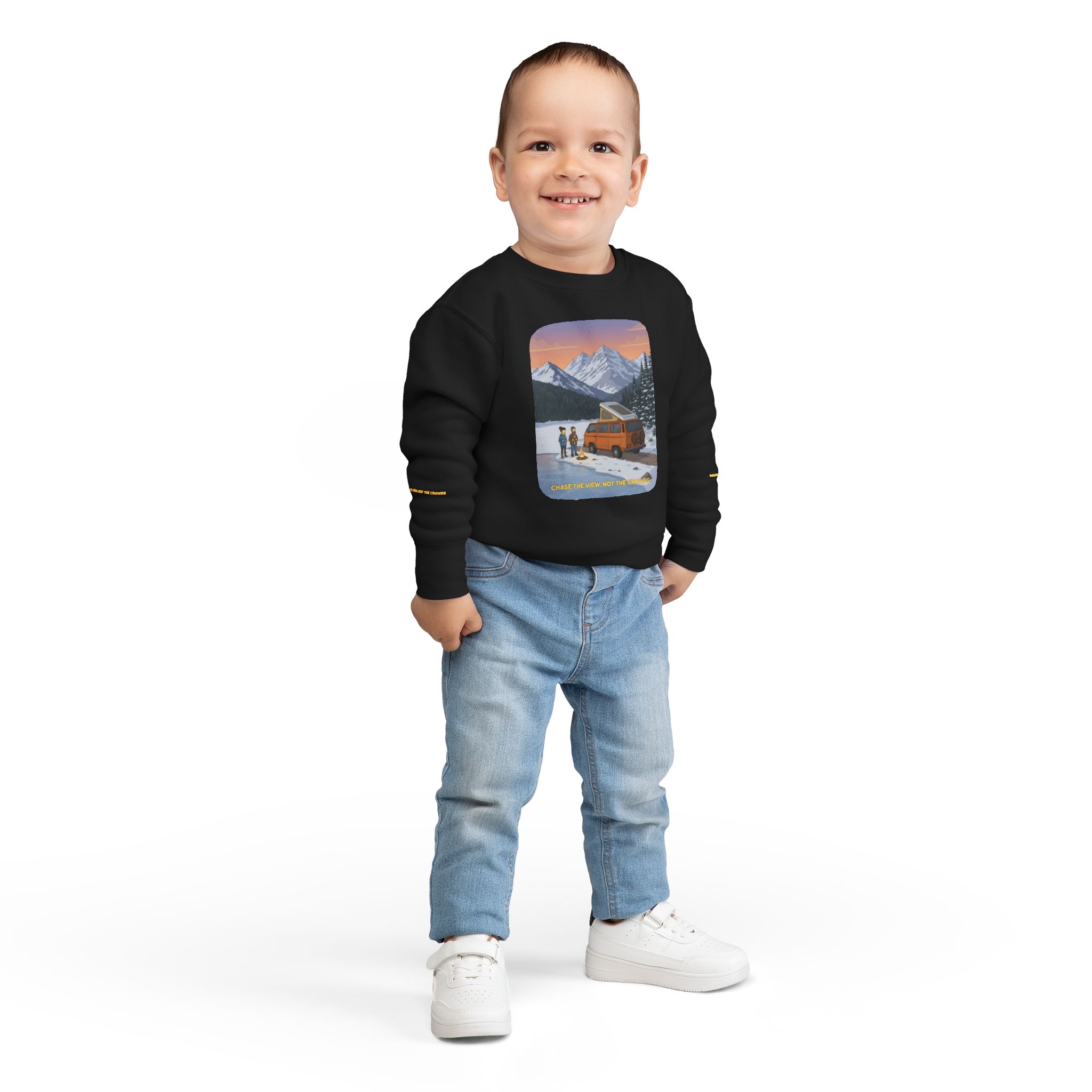 Toddler Sweatshirt - "Chase The Views-Not The Crowds" (Design Sitcom-Line)