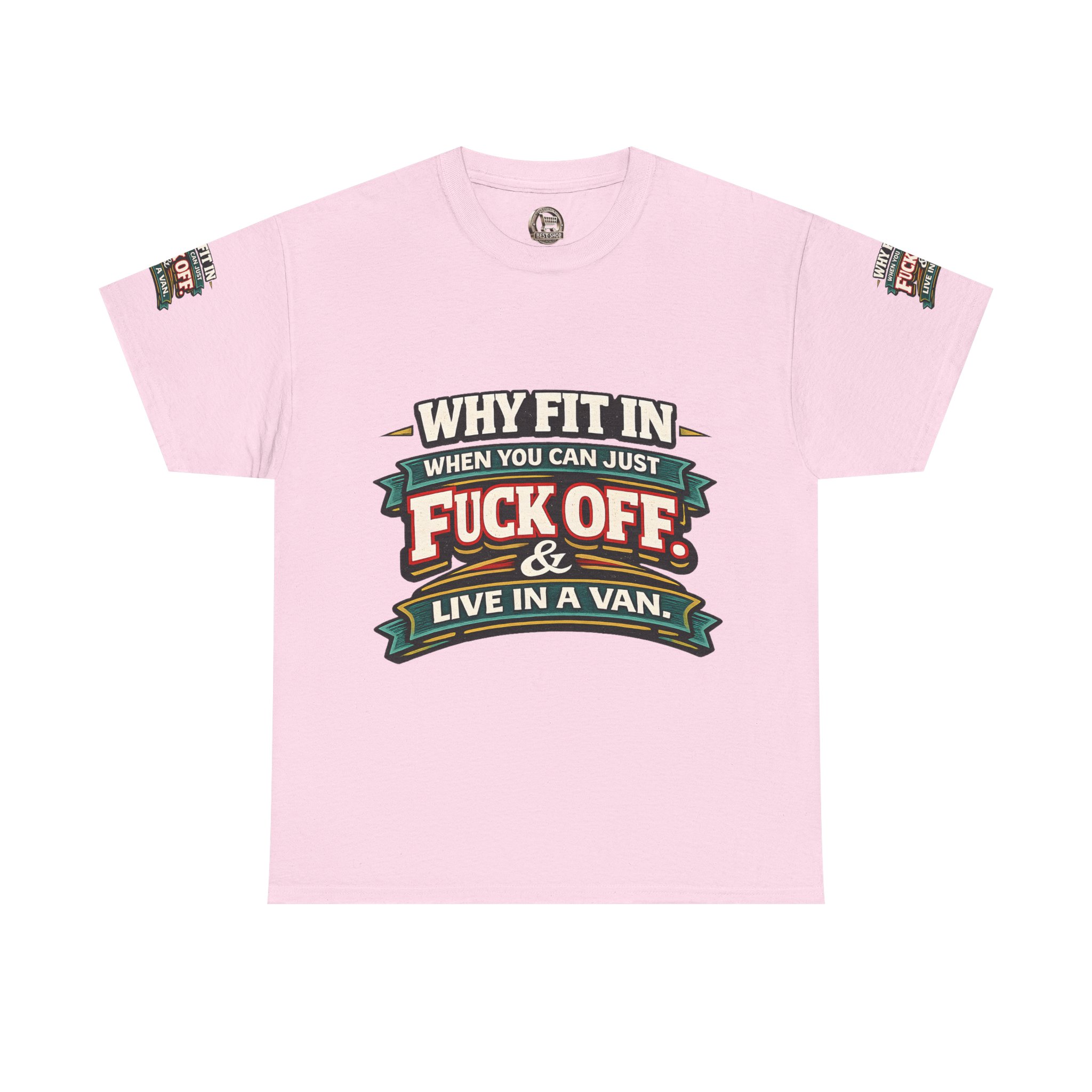 Unisex Heavy Cotton Tee — "Why Fit In" Design F**K-Line