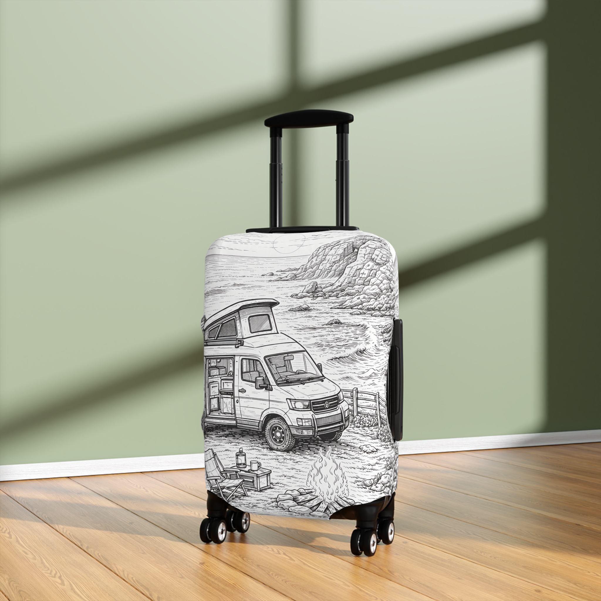 11587731465121477846_2048.jpeg Luggage Cover — Adventure Camper Sketch Travel Suitcase