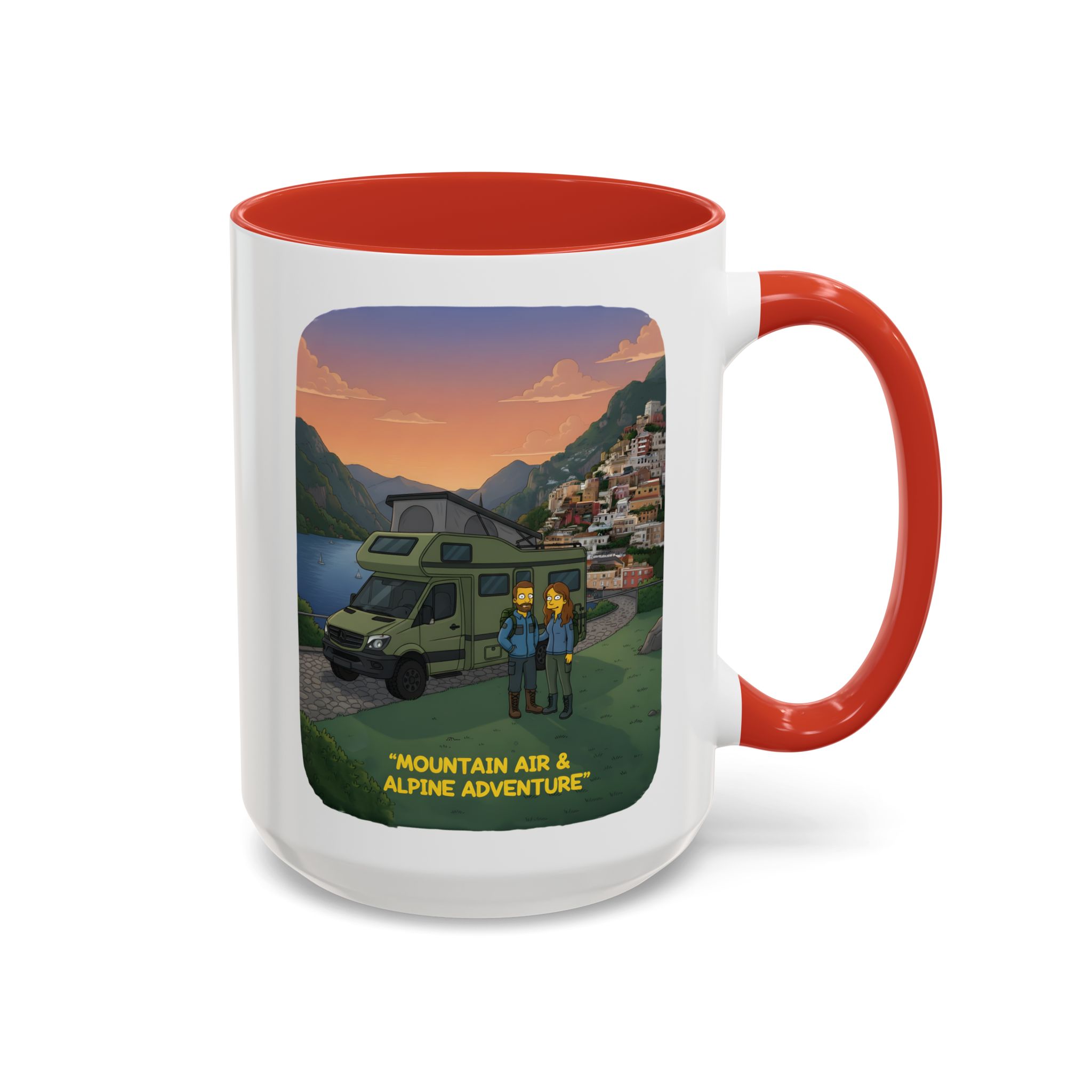 Accent Coffee Mug (11, 15oz) — "Mountain Air And Alpine Adventure"" Design Sitcom-Line