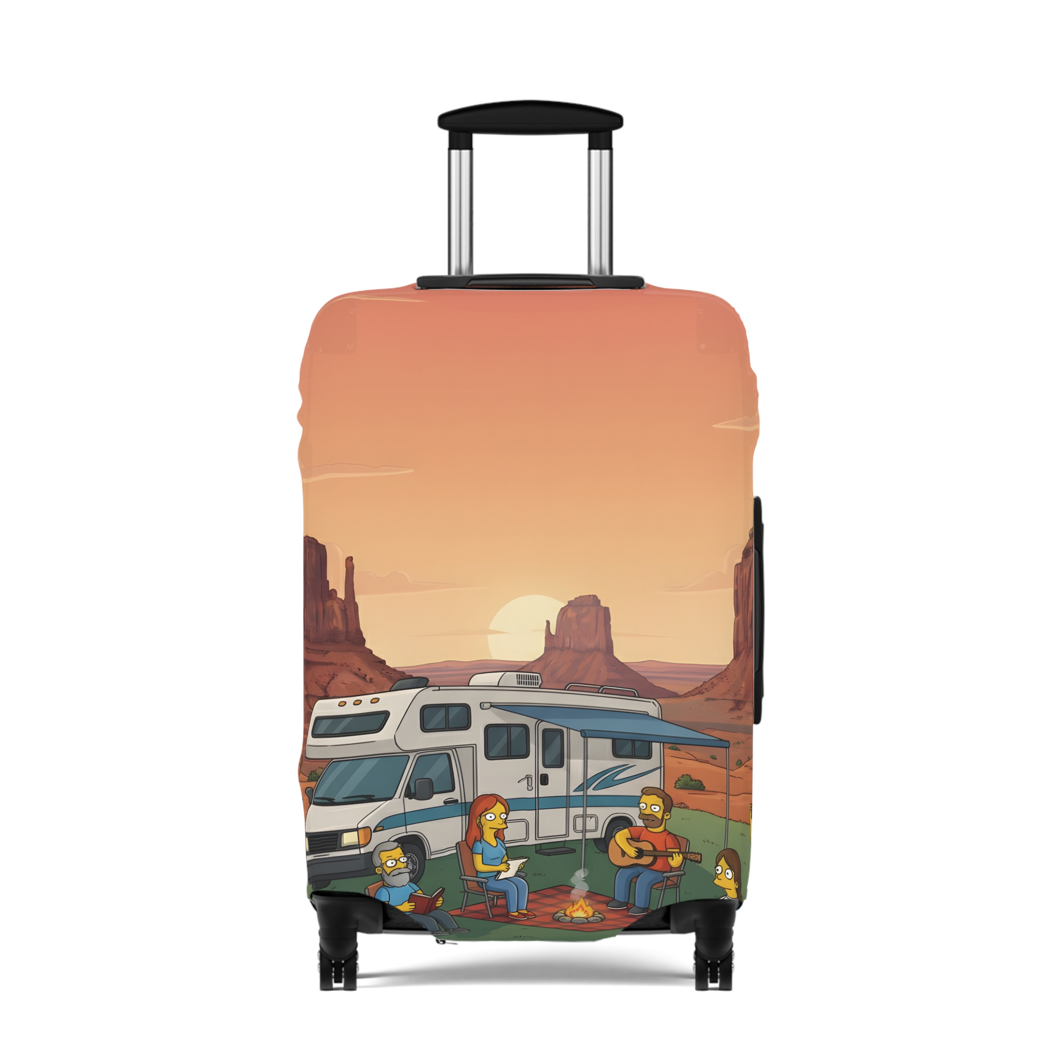Luggage Cover — Adventure Camper Sketch Travel Suitcase(Design Sitcom-Line)