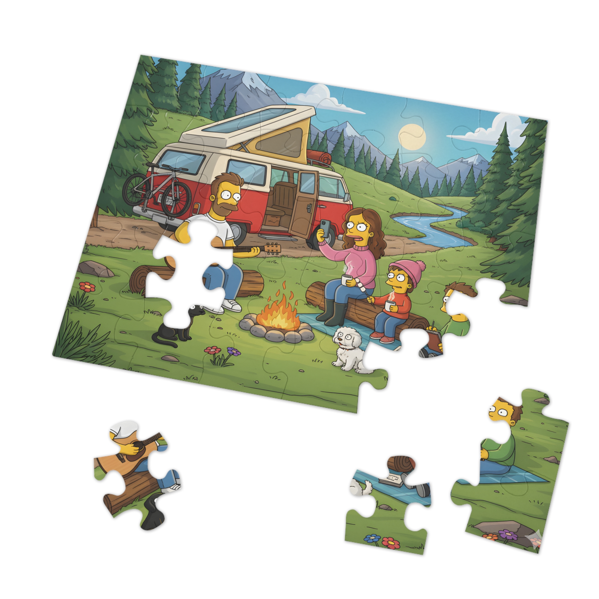 Jigsaw Puzzle with Tin — Scenic Campervan Campfire