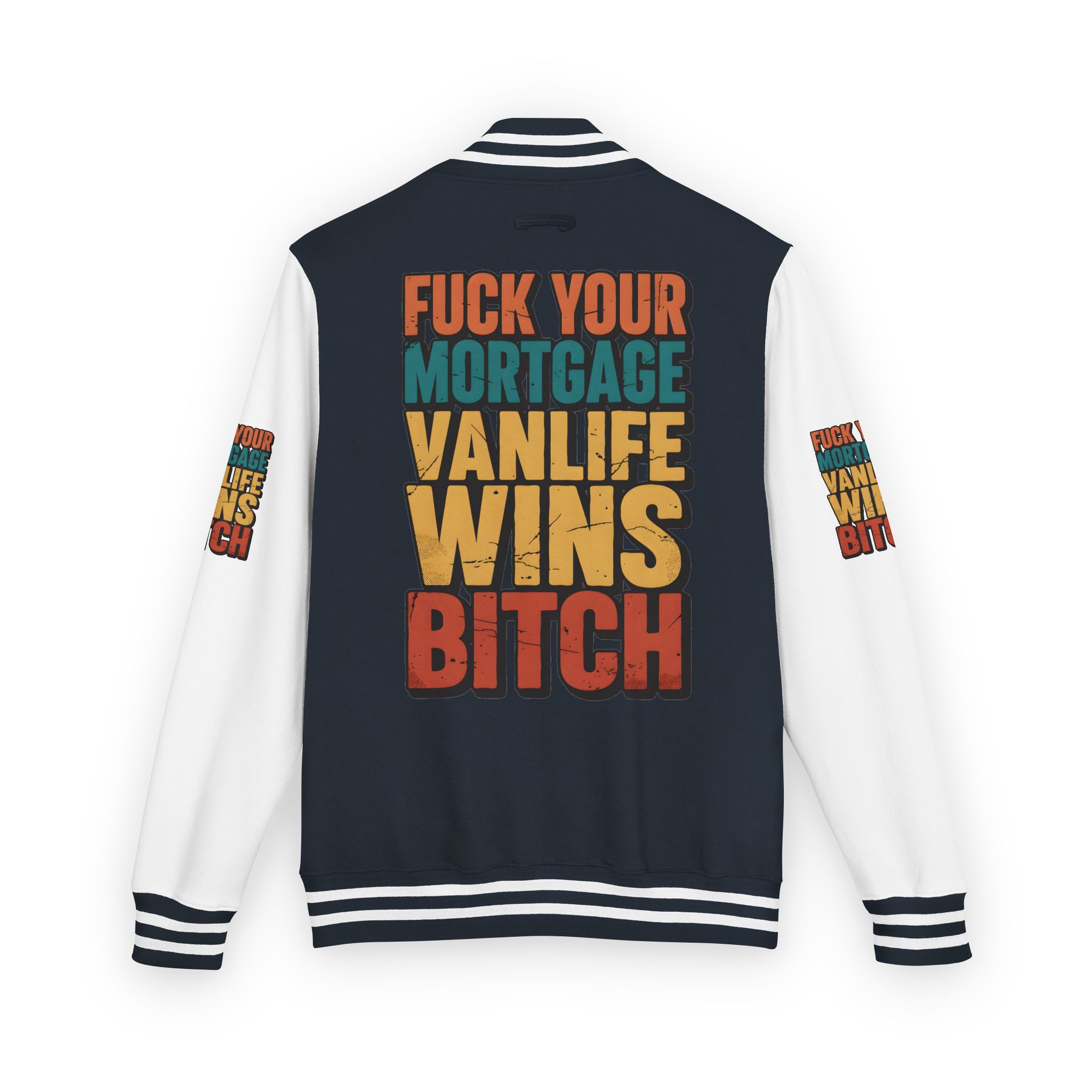 Unisex Heavyweight Letterman Jacket — "Fuck Your Mortgage" Design F**K-Line