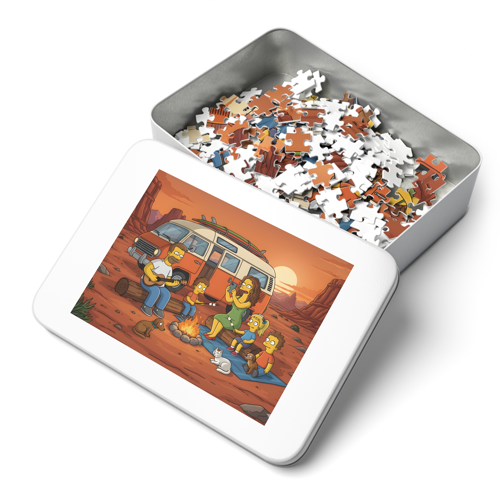 Jigsaw Puzzle with Tin — Sunset Van Adventure