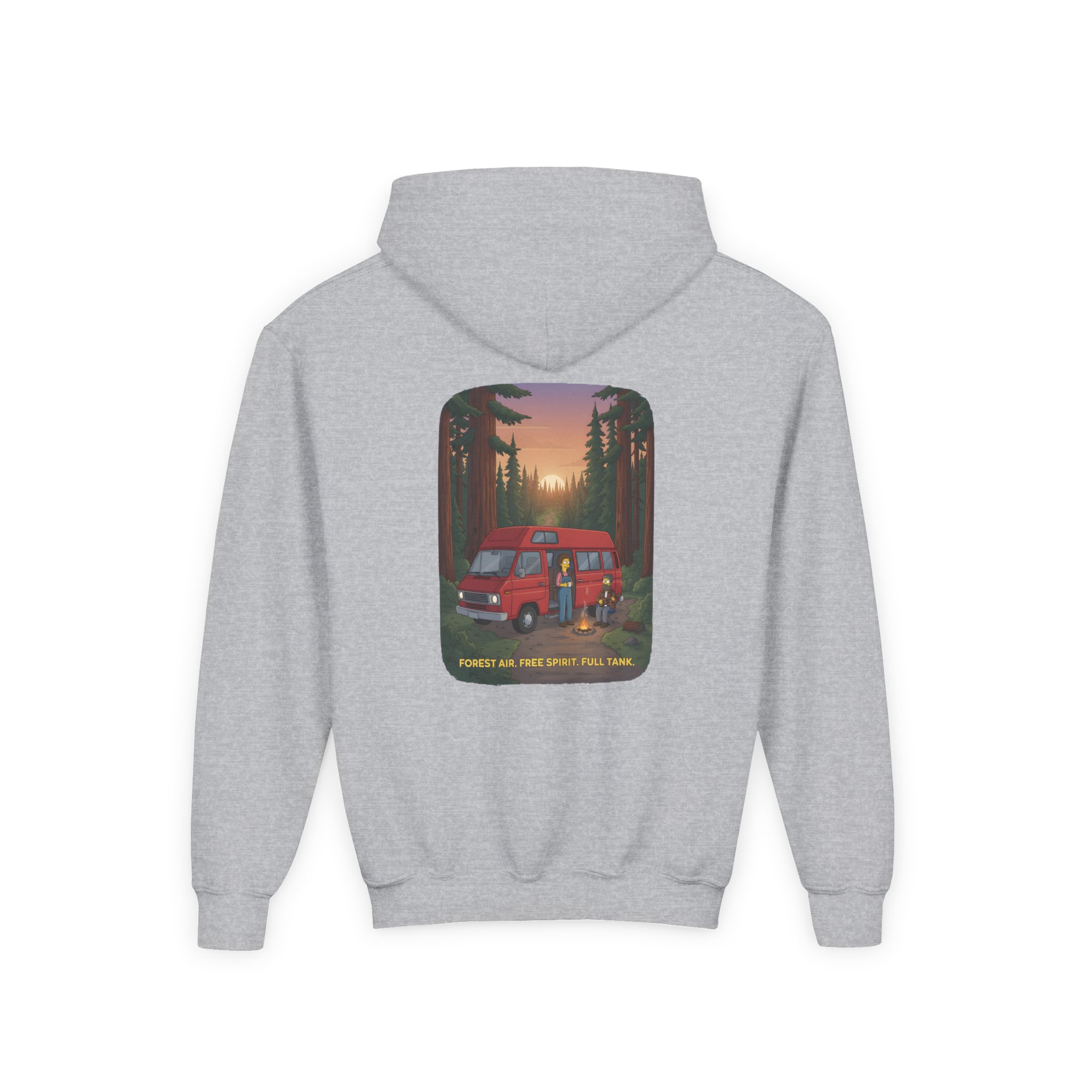 Youth Hoodie(Gildan) – "Forest Air Free Spirit Full Tank" (Design Sitcom-Line)