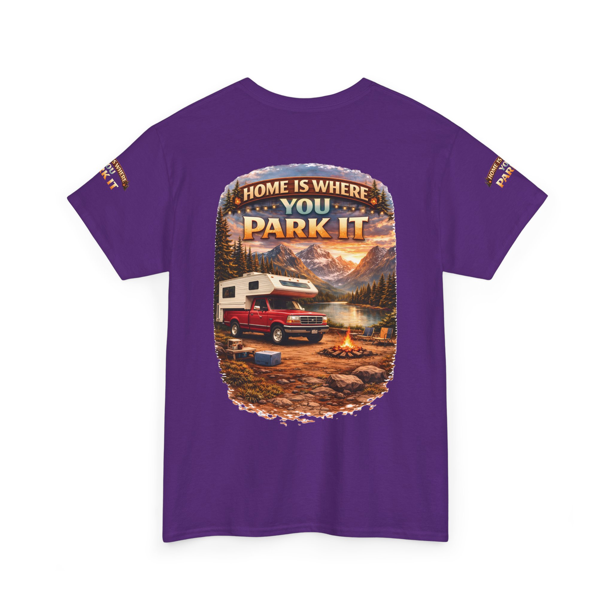 11602848764677854985_2048.jpeg Unisex Heavy Cotton Tee — "Home Is Where You Park It" Design Scenic-Line