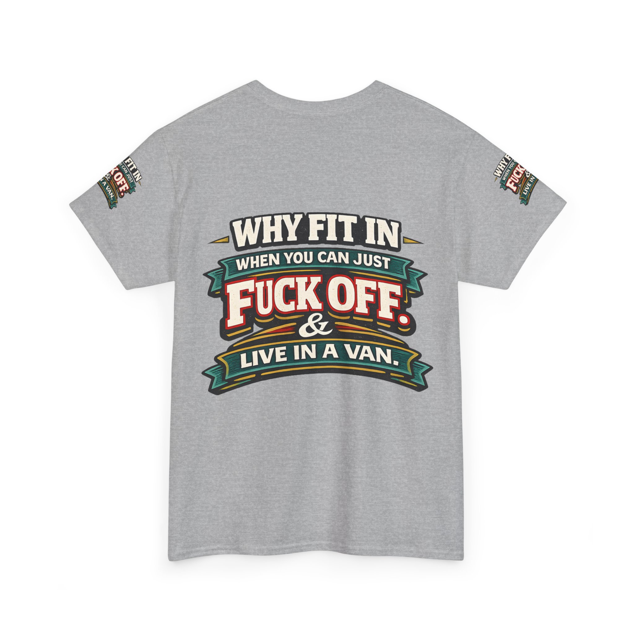 Unisex Heavy Cotton Tee — "Why Fit In" Design F**K-Line