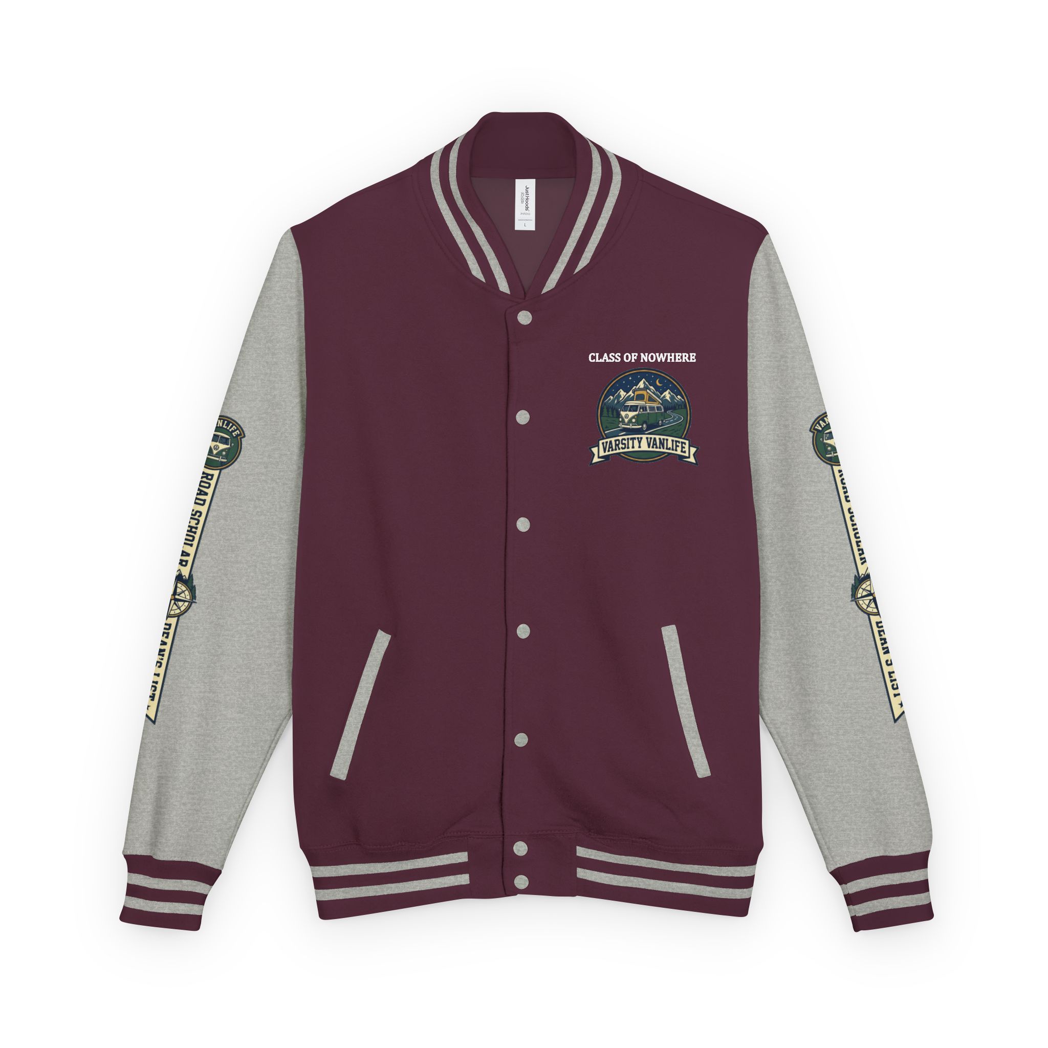 Unisex Heavyweight Letterman Jacket (Awdis) —"Adventure Academy" Road Trip Team Varsity Jacket