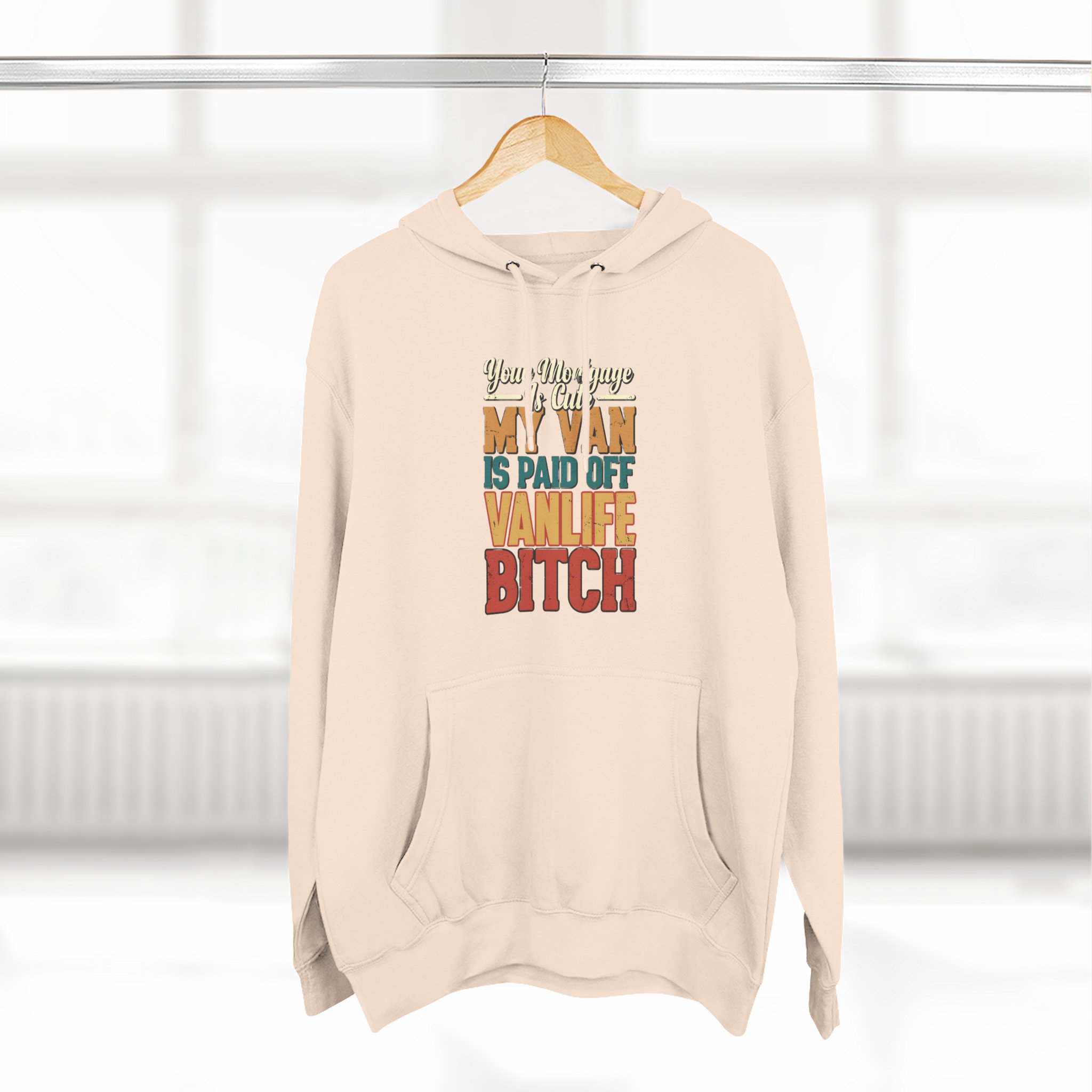 Three-Panel Fleece Hoodie - "Your Mortgage Is Cute" Design F**K-Line