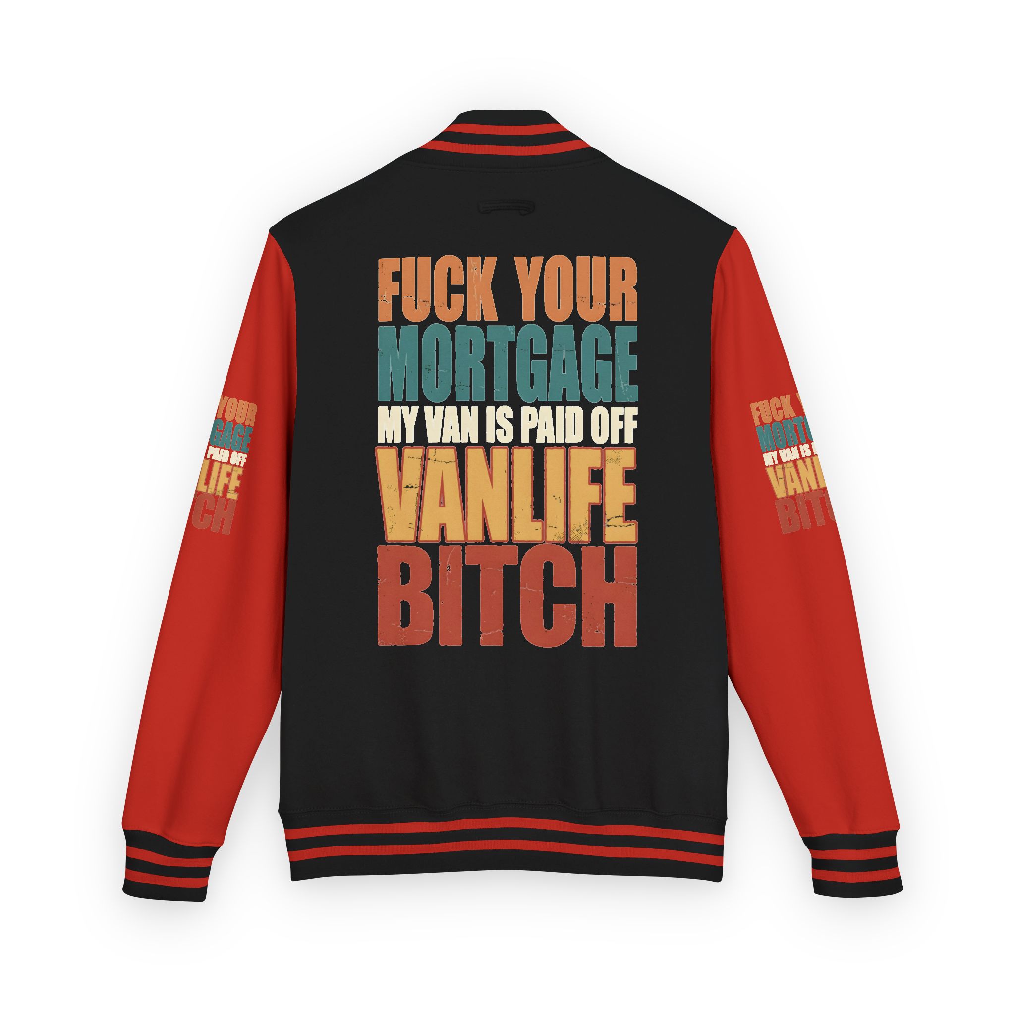 Unisex Heavyweight Letterman Jacket — "Fuck Your Mortgage" Design F**K-Line
