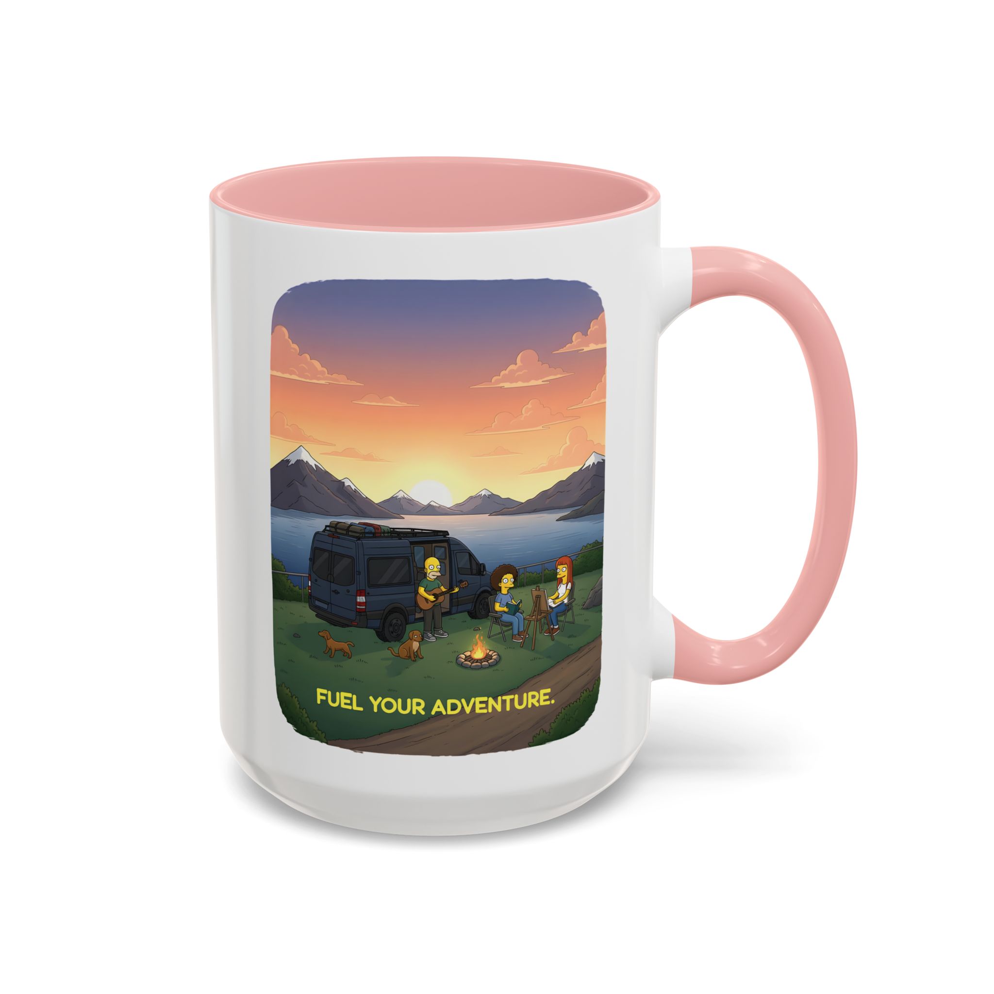 Accent Coffee Mug (11, 15oz) — "Fuel Your Adventure" Design Sitcom-Line