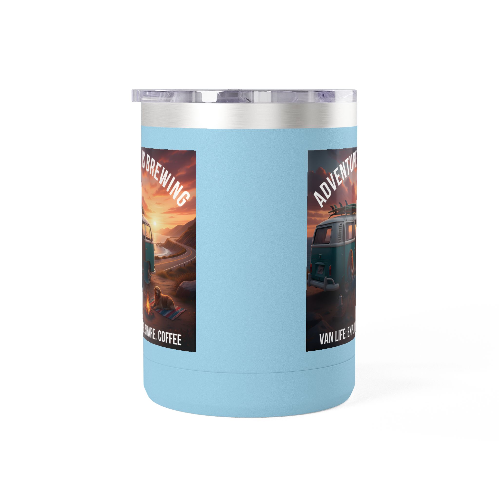 Coffee Mug Tumbler, 15oz-- "Adventure Is Brewing"