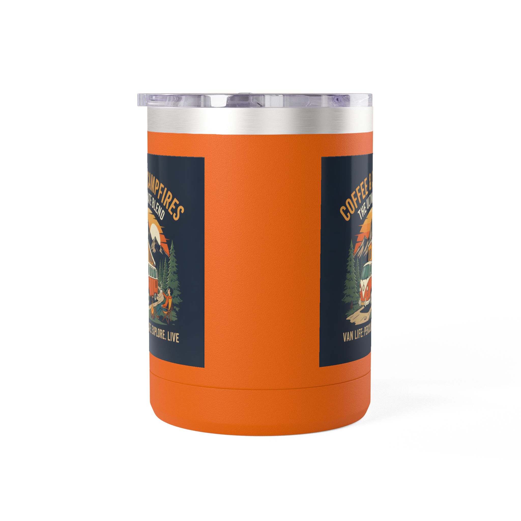 Coffee Mug Tumbler, 15oz — “Coffee & Campfires: The Ultimate Blend”