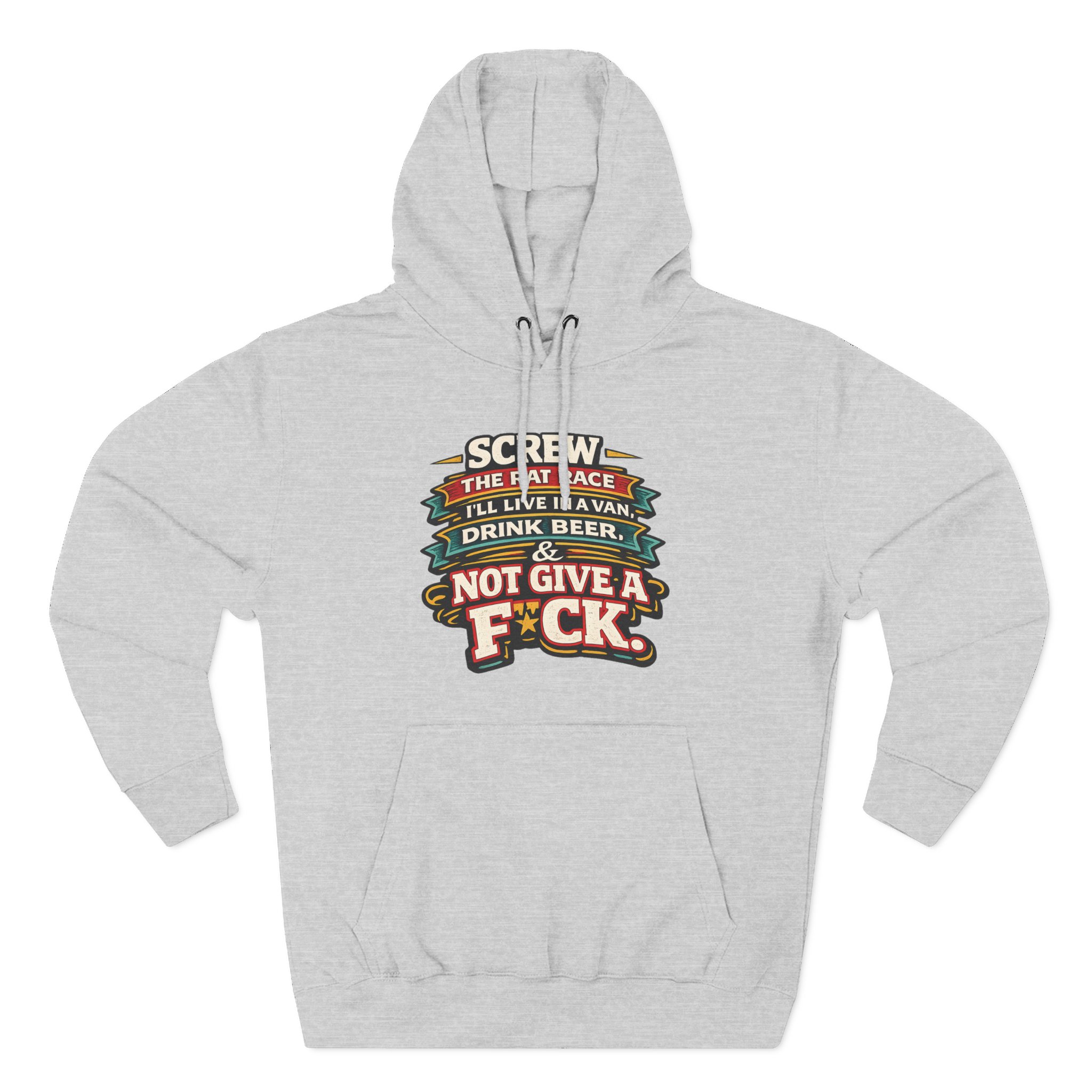 11632556868615499534_2048.jpeg Three-Panel Fleece Hoodie - "Screw The Rat Race" Design F**K-Line