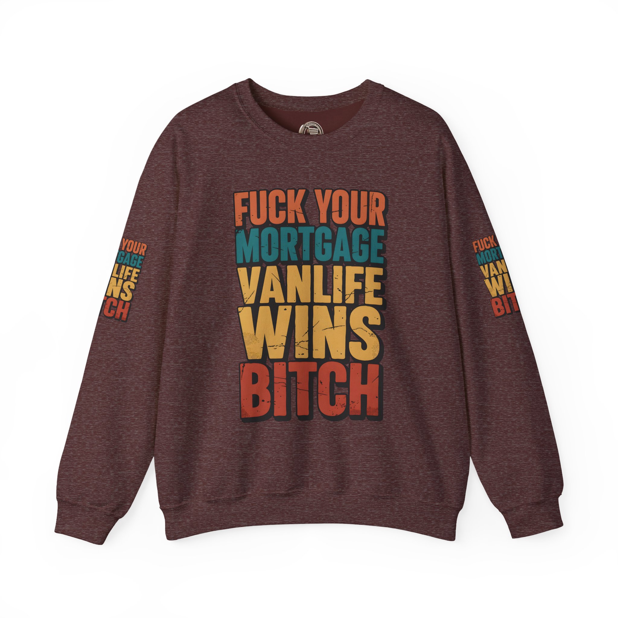 Unisex Heavy Blend™ Crewneck Sweatshirt — "Fuck Your Mortgage" Design F**K-Line