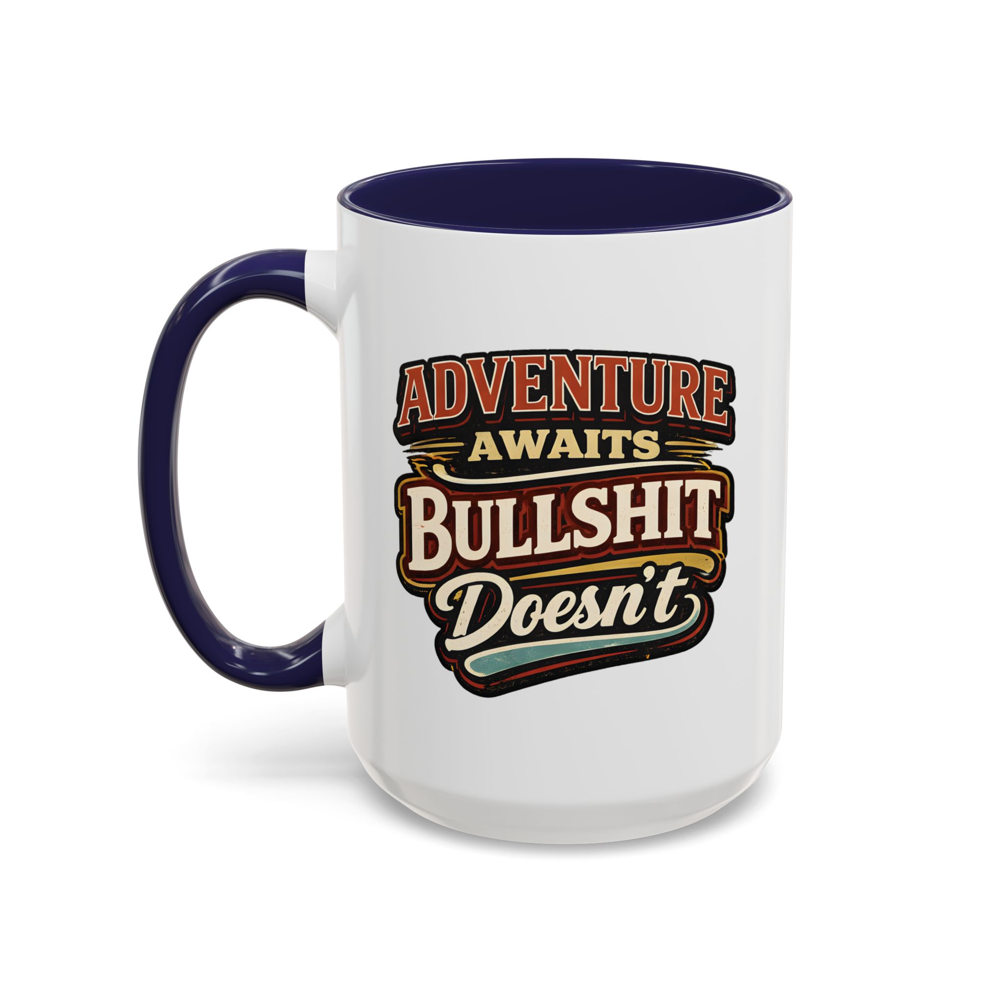 Accent Coffee Mug (11, 15oz) — "Adventure Awaits" Design F**K-Line