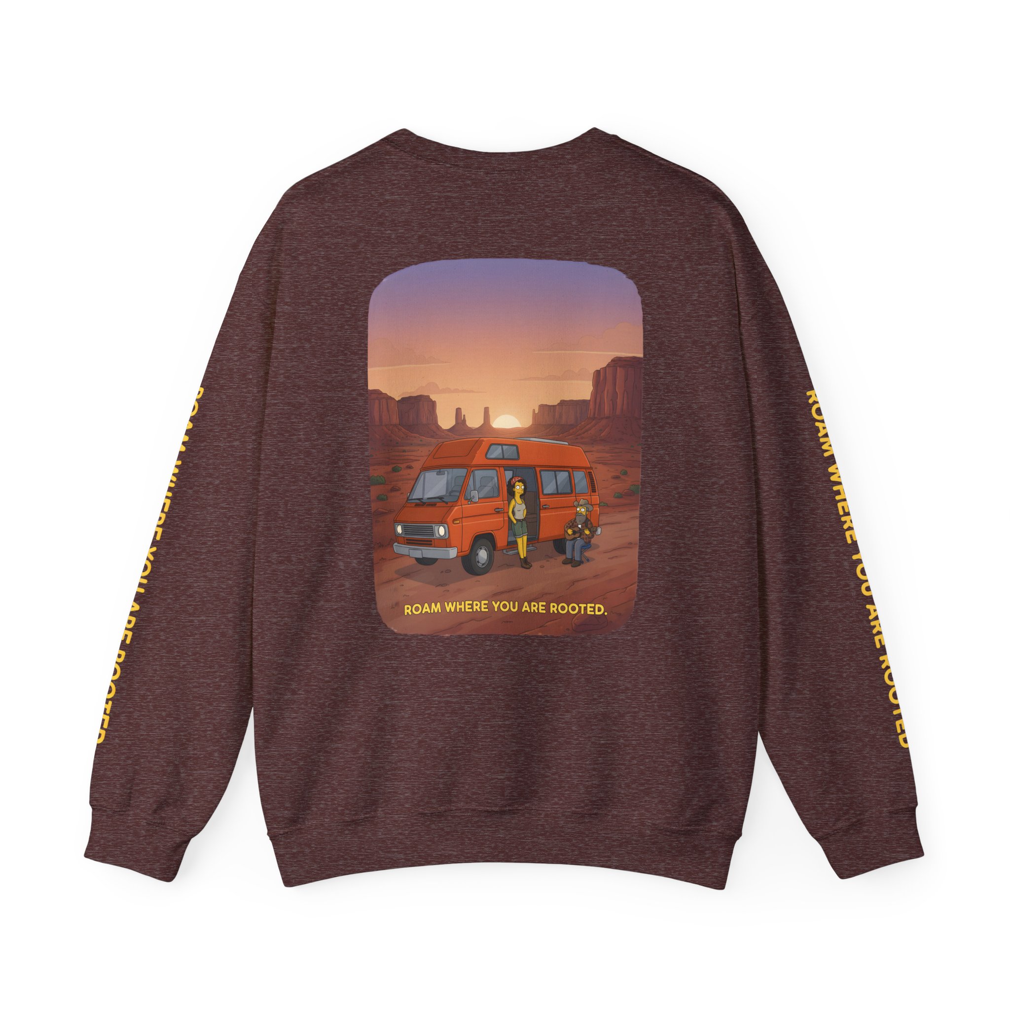 116582256049011645_2048.jpeg Unisex Heavy Blend™ Crewneck Sweatshirt — "Roam Where You Are Rooted" Design Sitcom-Line