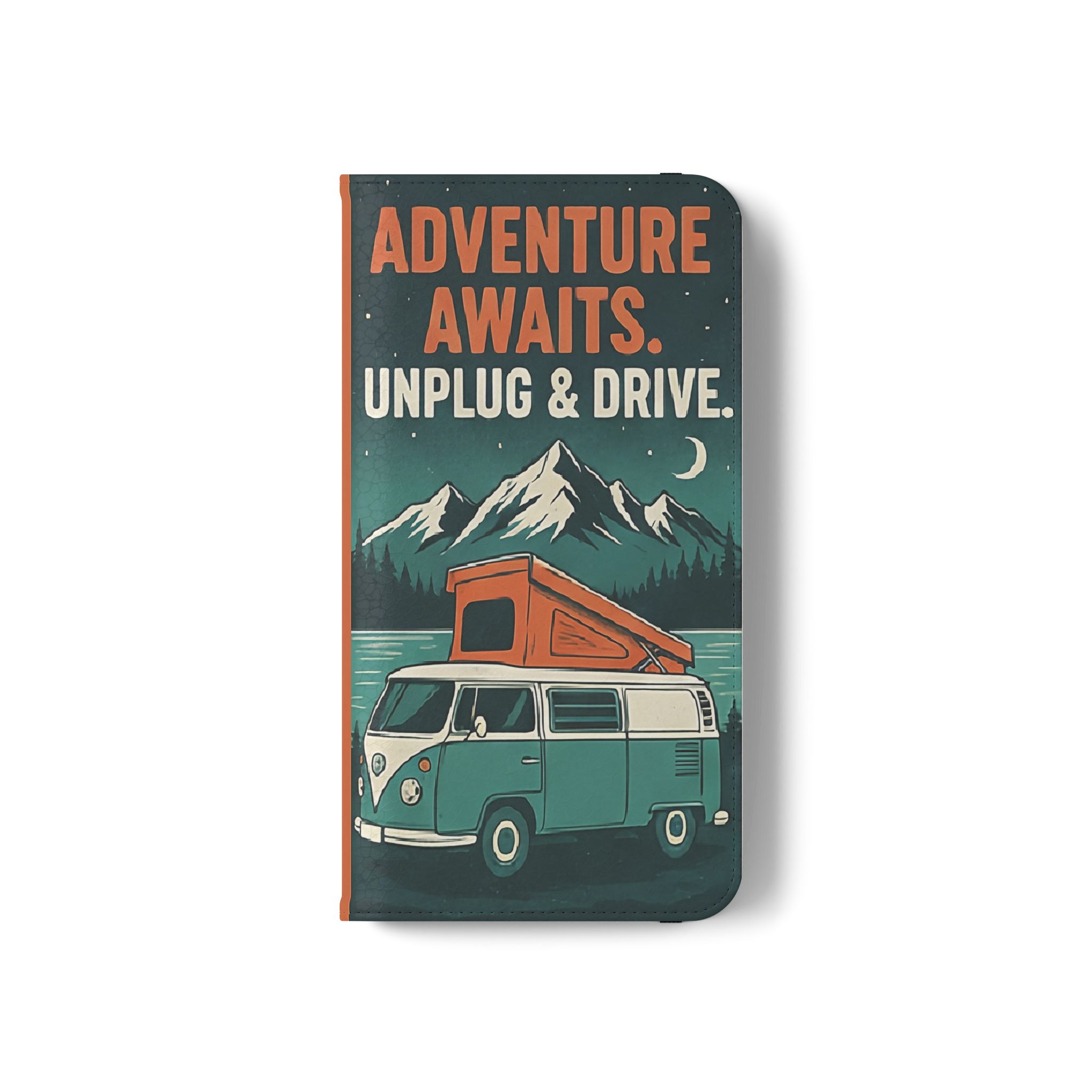 Flip Phone Case — "Adventure Awaits, Fuel Your Journey, Not the WiFi" Wallet Cover