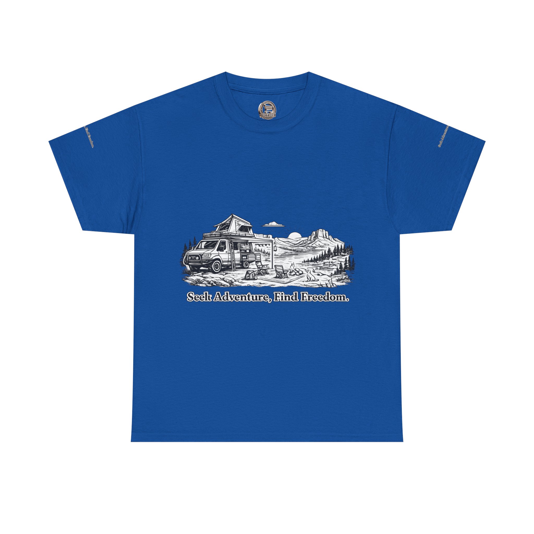 1167638891819150670_2048.jpeg Unisex Heavy Cotton Tee — "Seek Adventure, Find Freedom" Design Minimal-Line