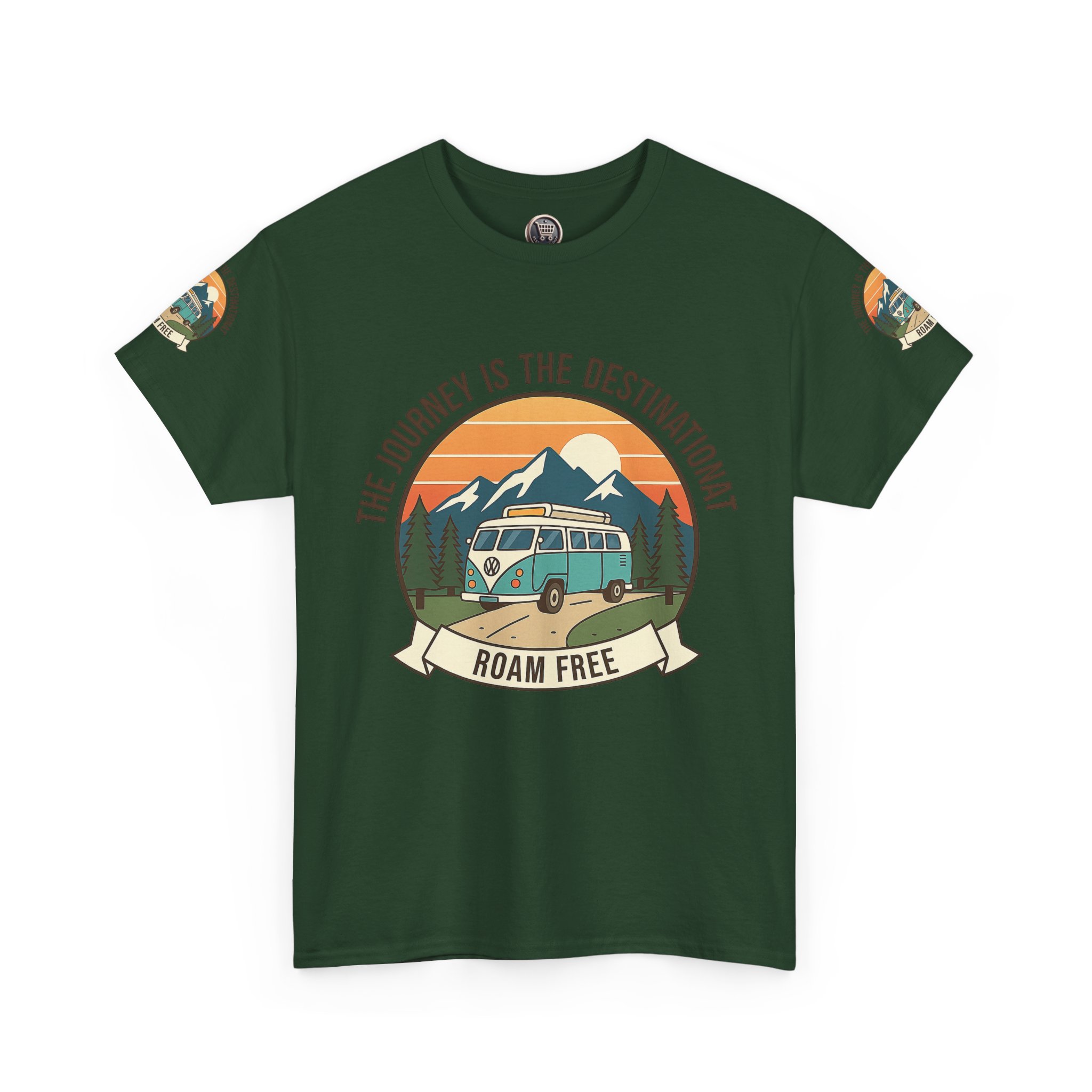 Unisex Heavy Cotton Tee — "The Journey Is The Destination" Roam Free Travel Shirt