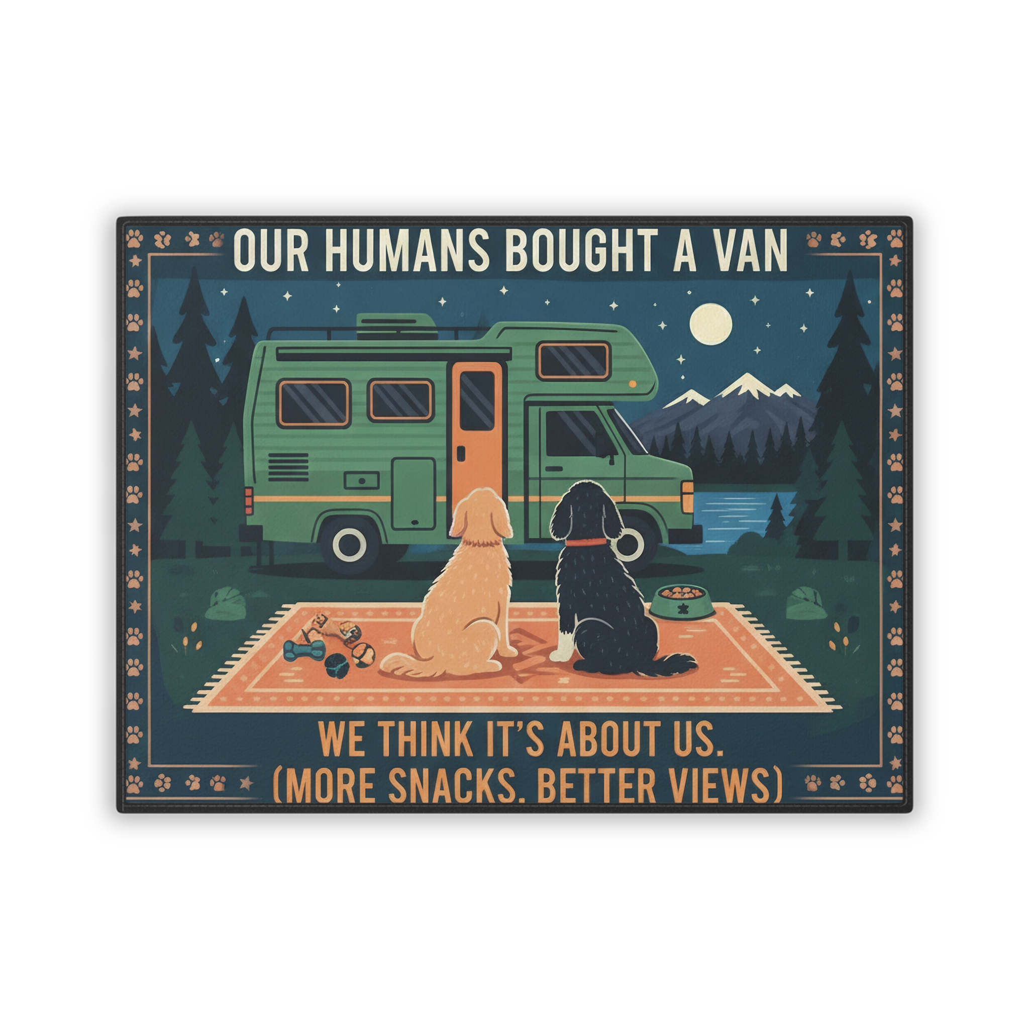 Pet Mat — "Our Humans Bought a Van" Camping Dog & Cat Travel Mat (18" x 24")