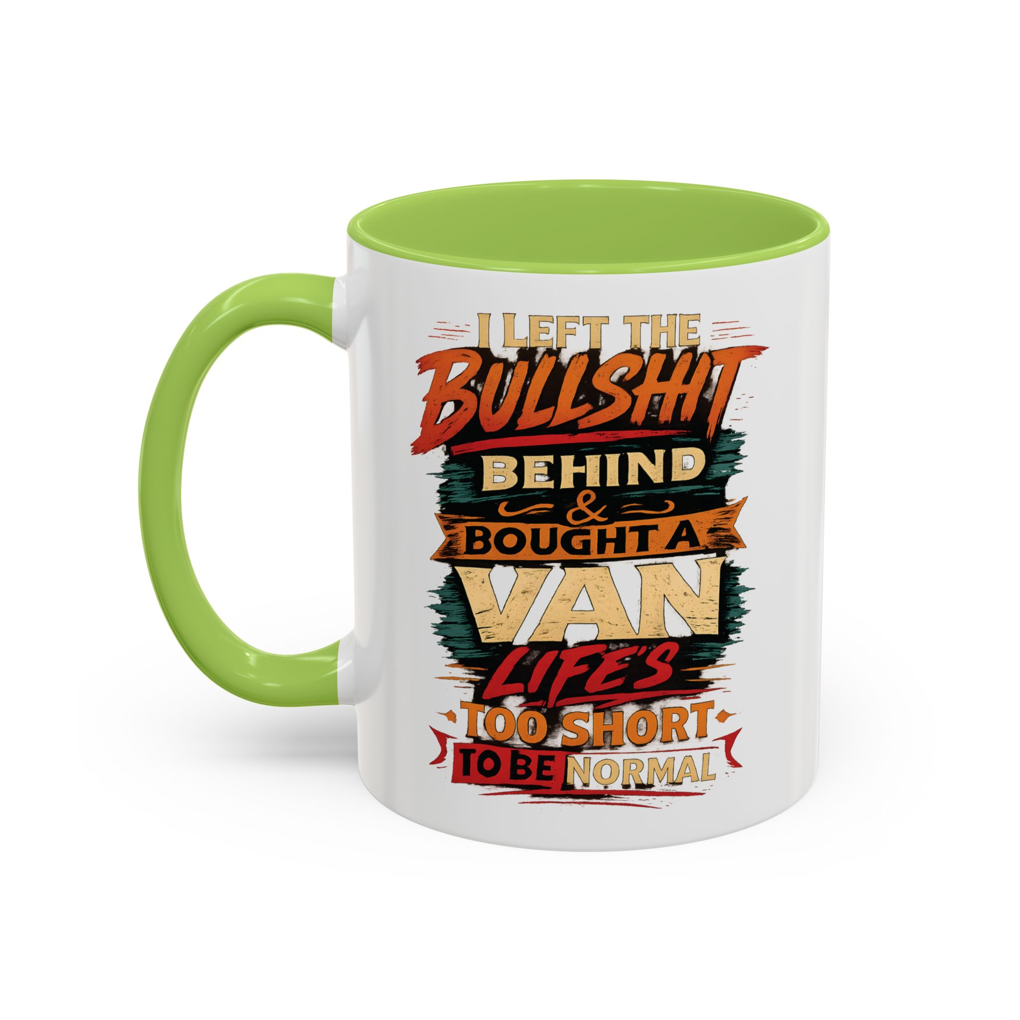 Accent Coffee Mug (11, 15oz) — "I Left The Bullshit" Design F**K-Line