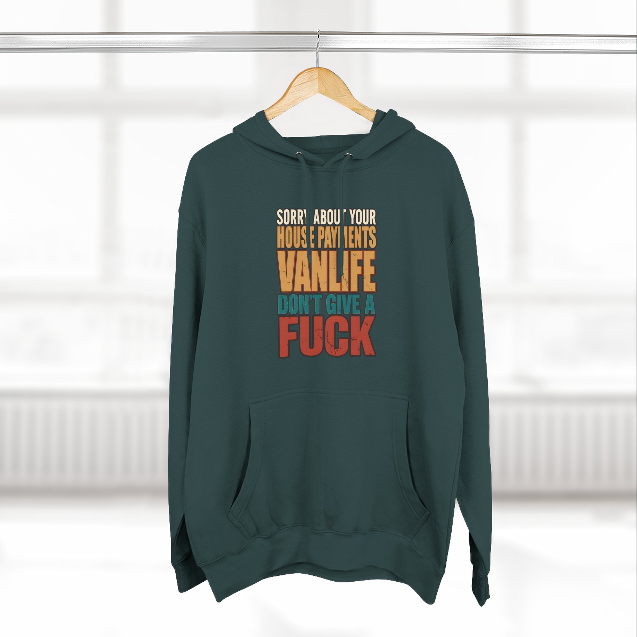 Three-Panel Fleece Hoodie - "Sorry About Your House Payments" Design F**K-Line
