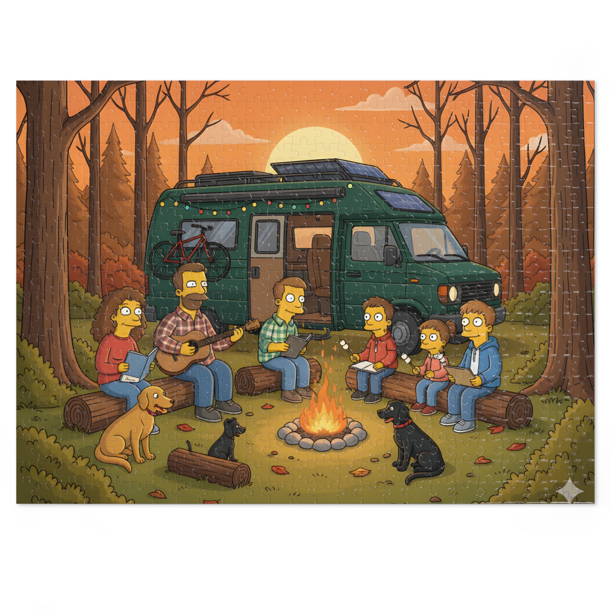 Jigsaw Puzzle with Tin — Scenic Camper Van Campfire