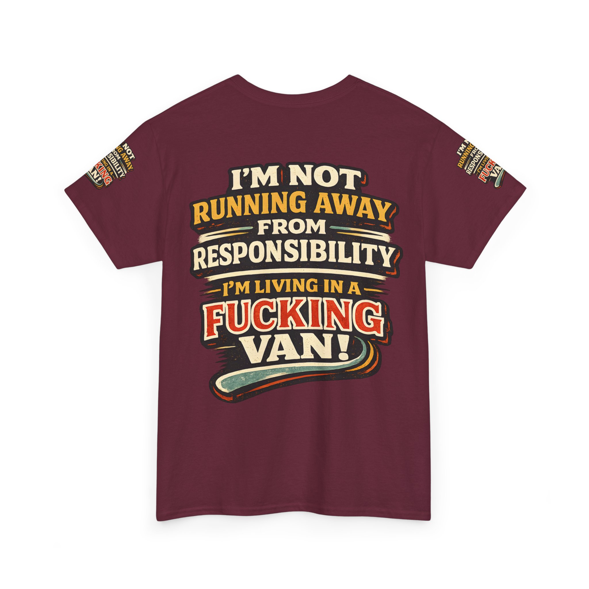 Unisex Heavy Cotton Tee — "I`m Not running Away" Design F**K-Line