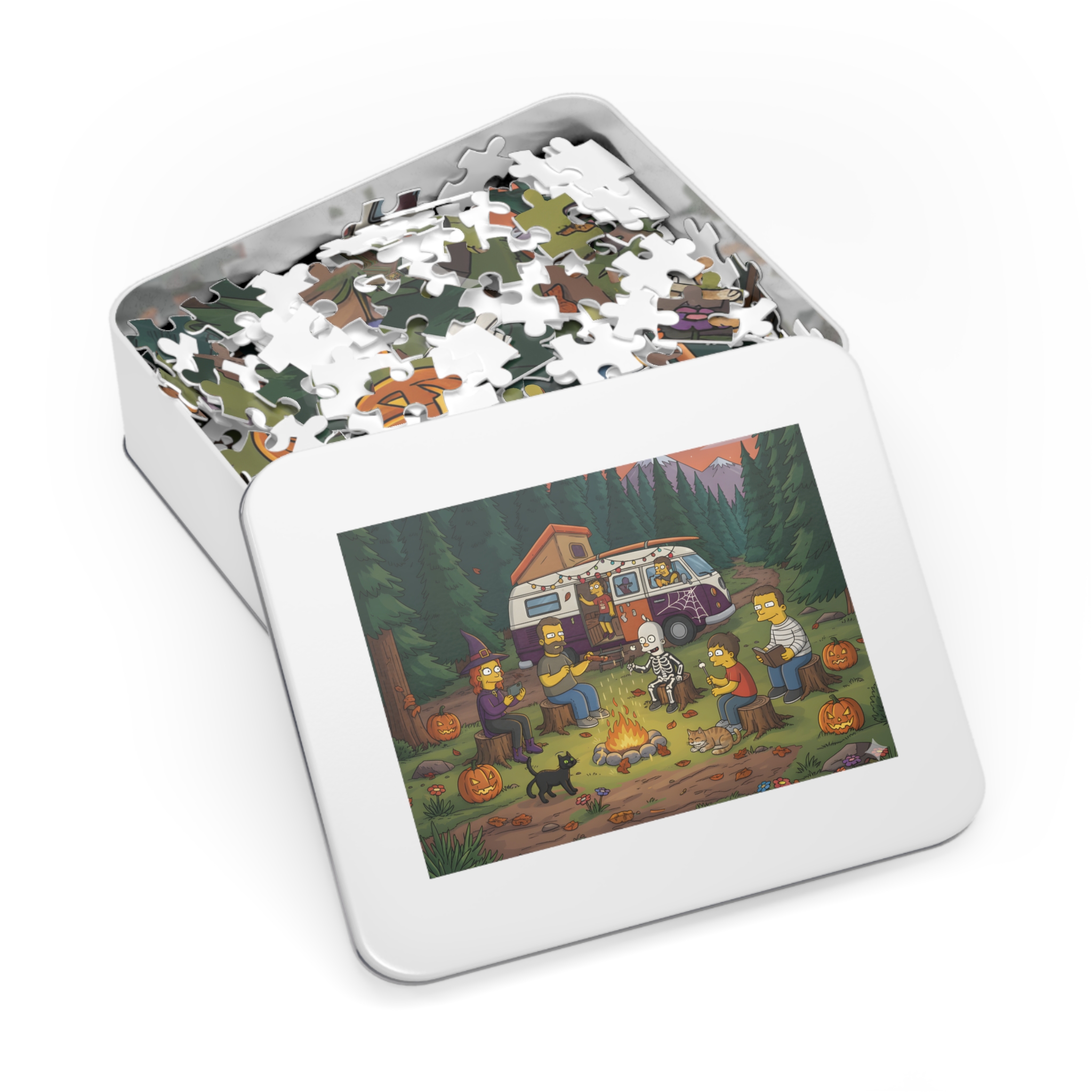 11700229186521353155_2048.jpeg Jigsaw Puzzle with Tin — Autumn Camping Jigsaw Halloween